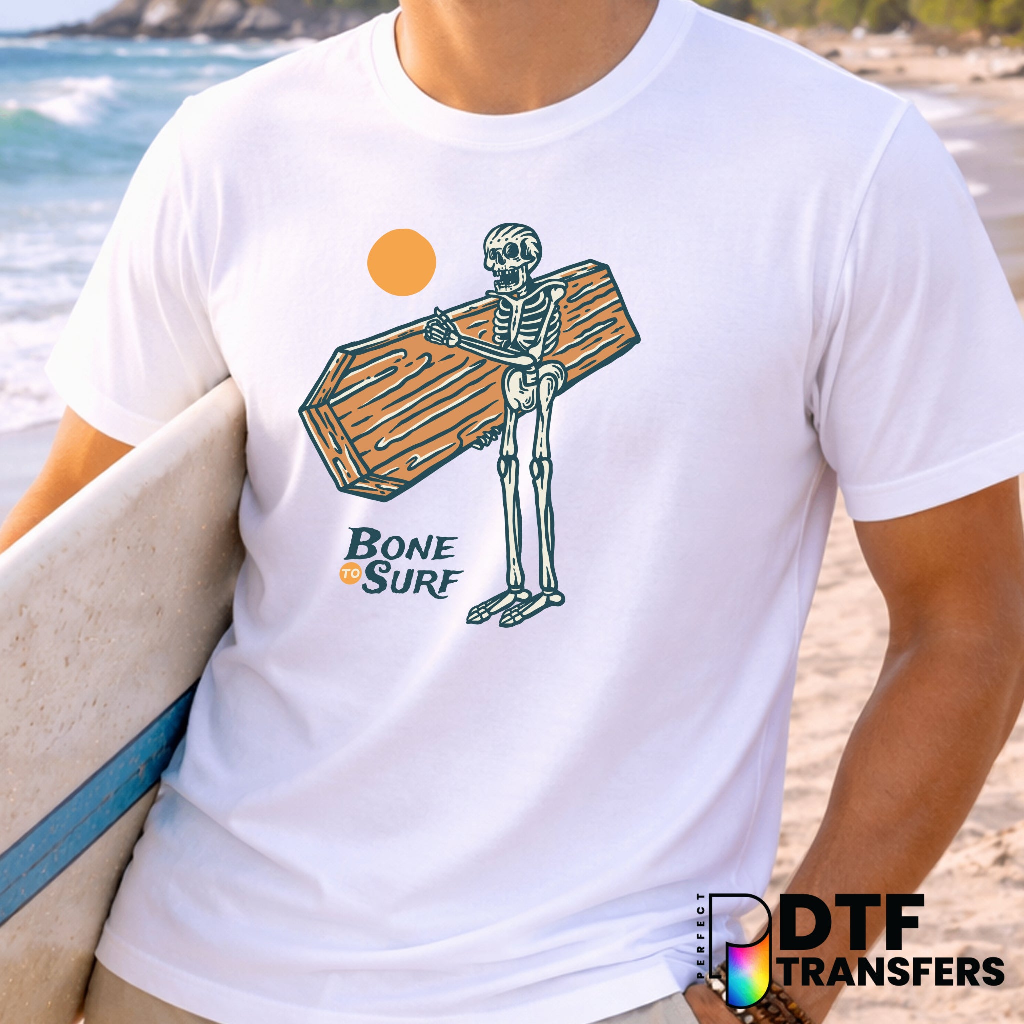 Bone To Surf – Surfing DTF Transfer