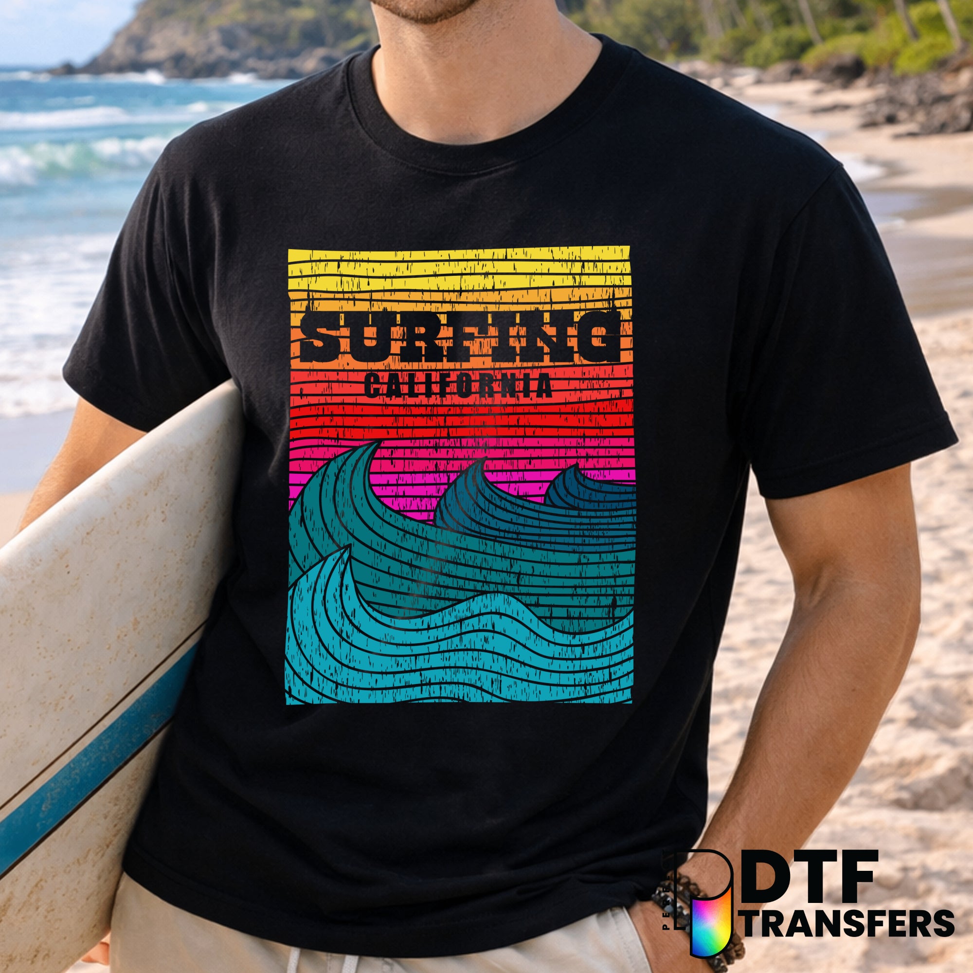Surfing California – Surfing DTF Transfer