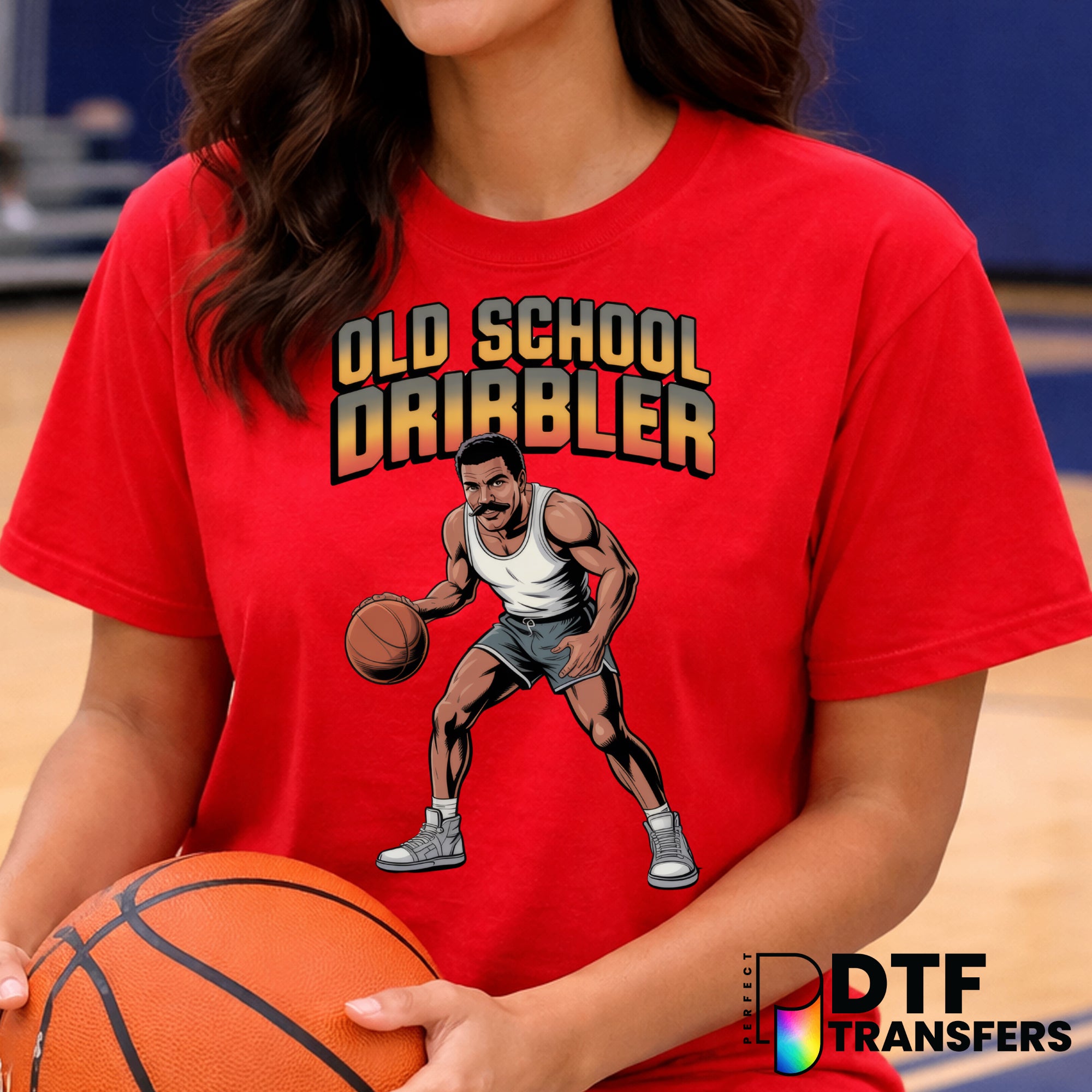 Vintage Basketball Dribbler – Basketball DTF Transfer