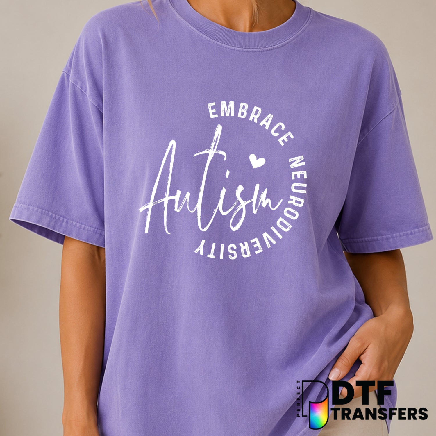 Embrace Neurodiversity – Autism Awareness DTF Transfer (view 2 of 2) – by Perfect DTF Transfers – Premade DTF Transfers –...