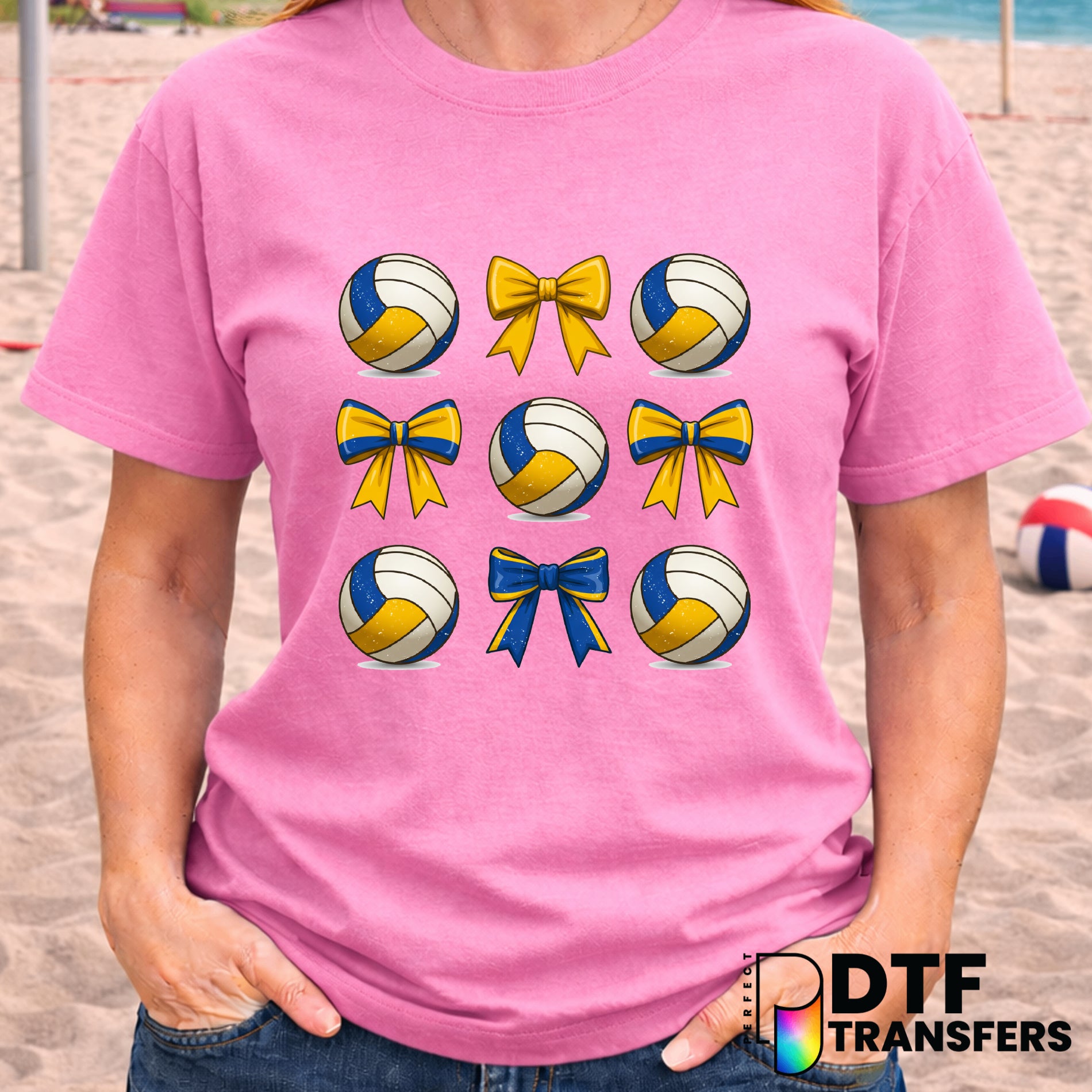 Volleyball Mom Coquette Bow – DTF Transfer