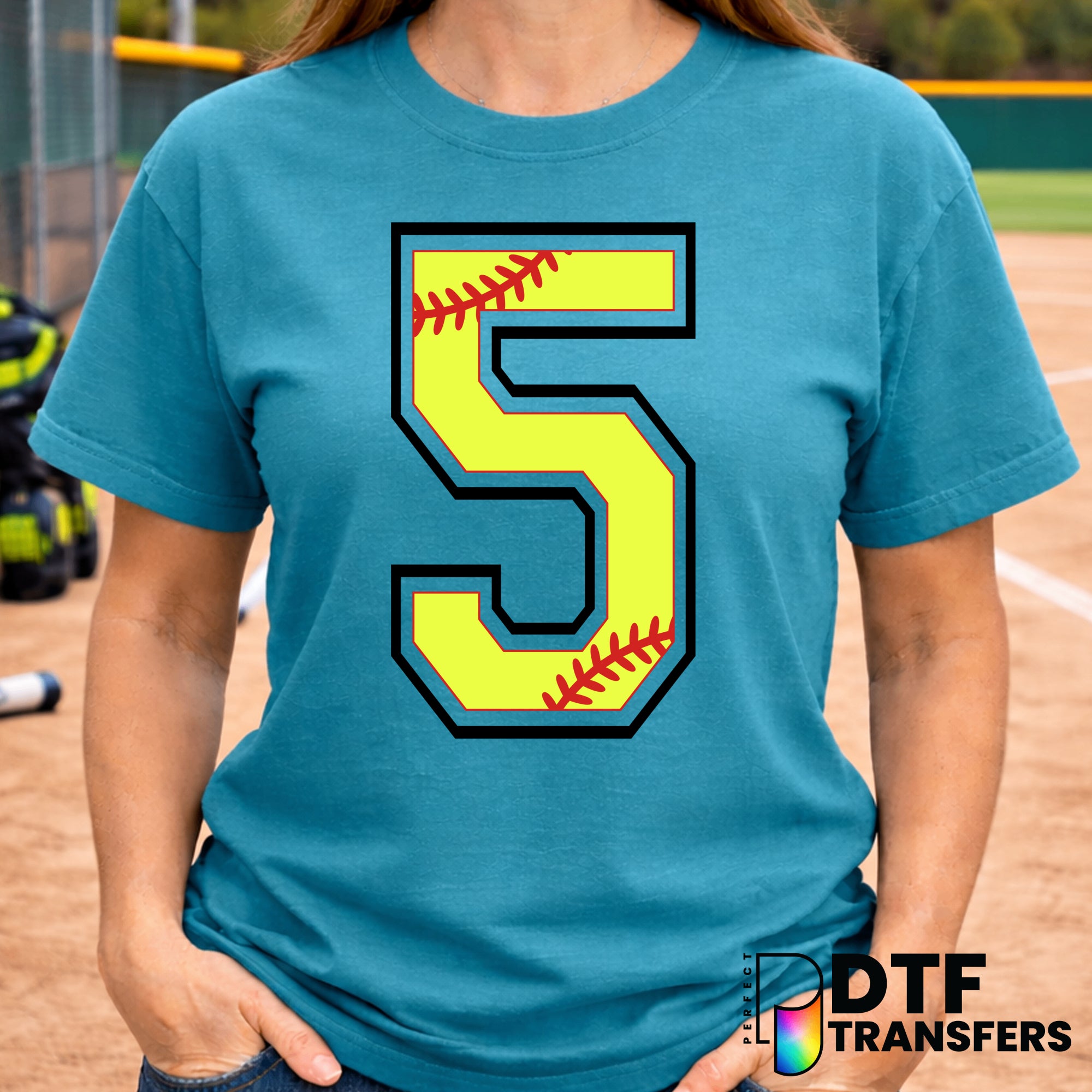 Softball Number 5 – DTF Transfer