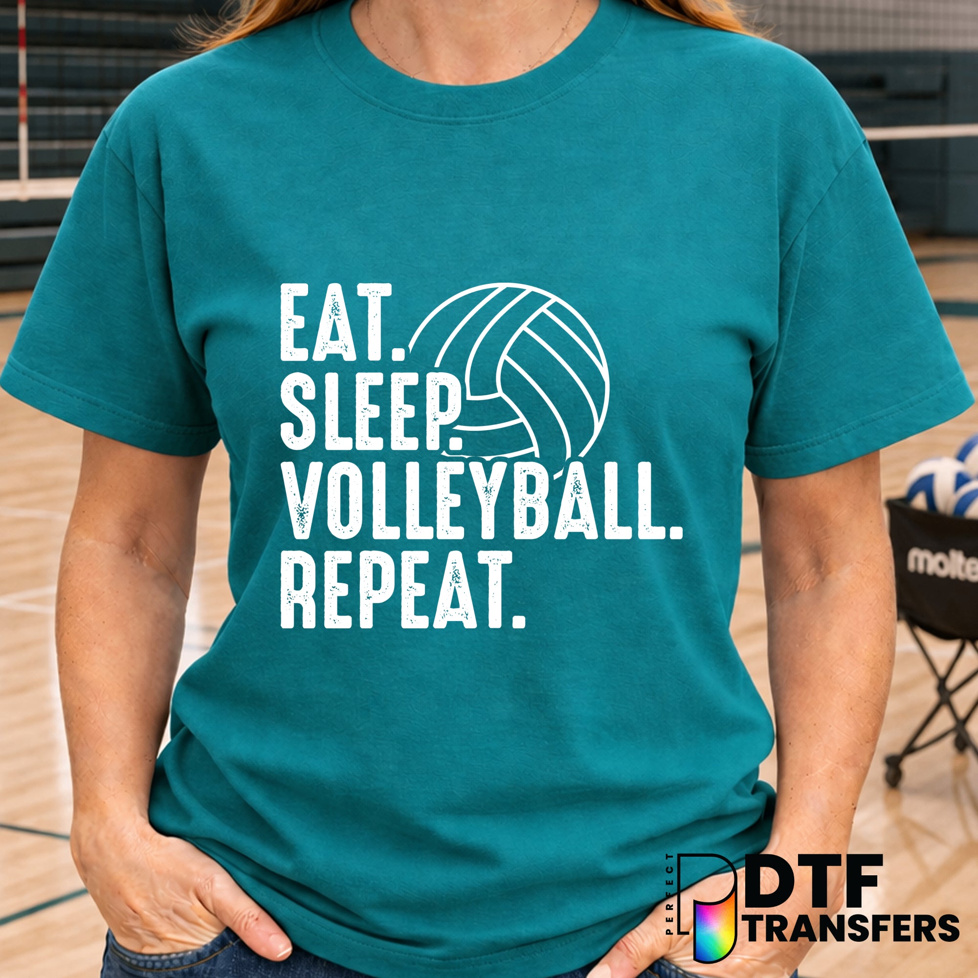 Eat Sleep Volleyball Repeat – Volleyball DTF Transfer