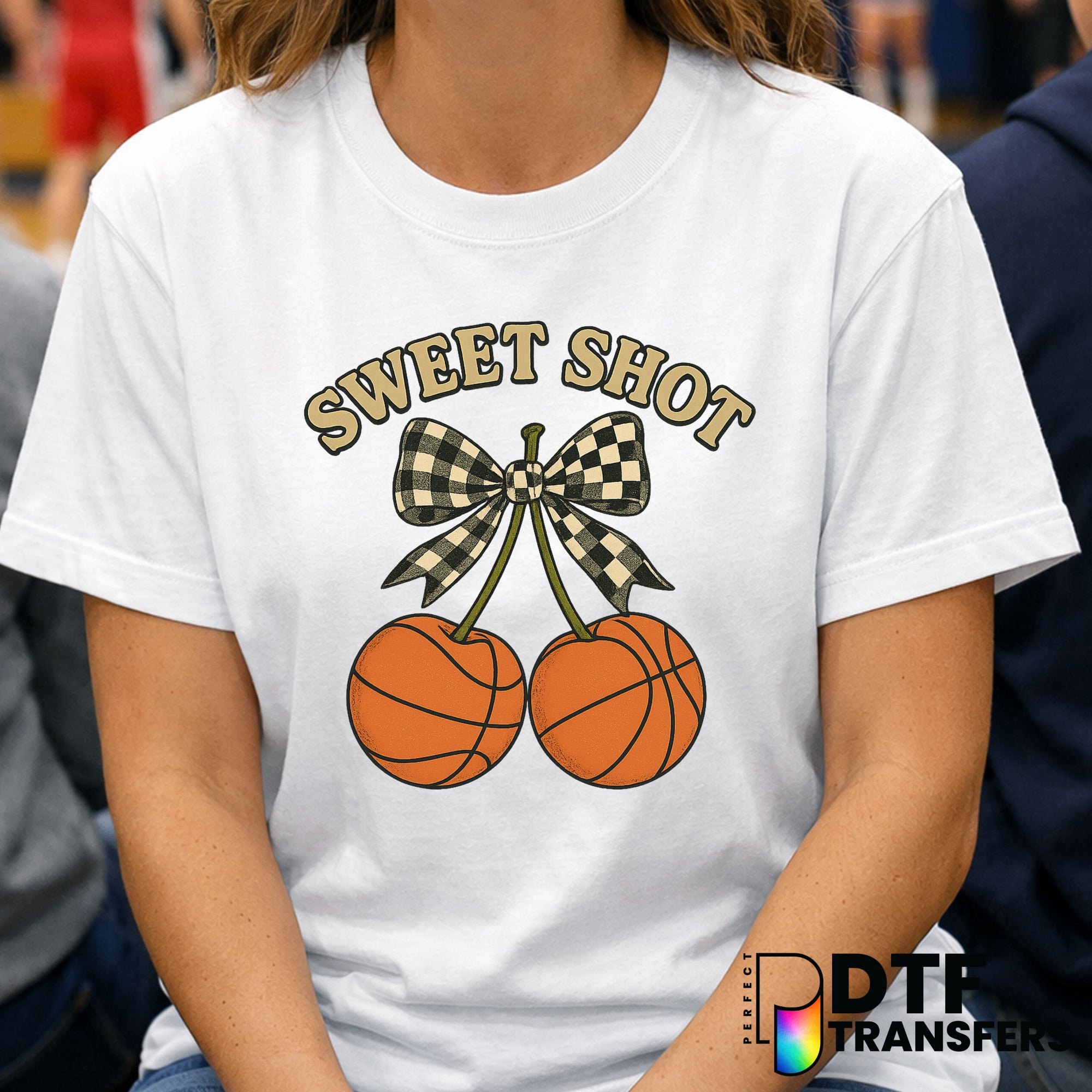 Coquette Checkered Basketball – DTF Transfer
