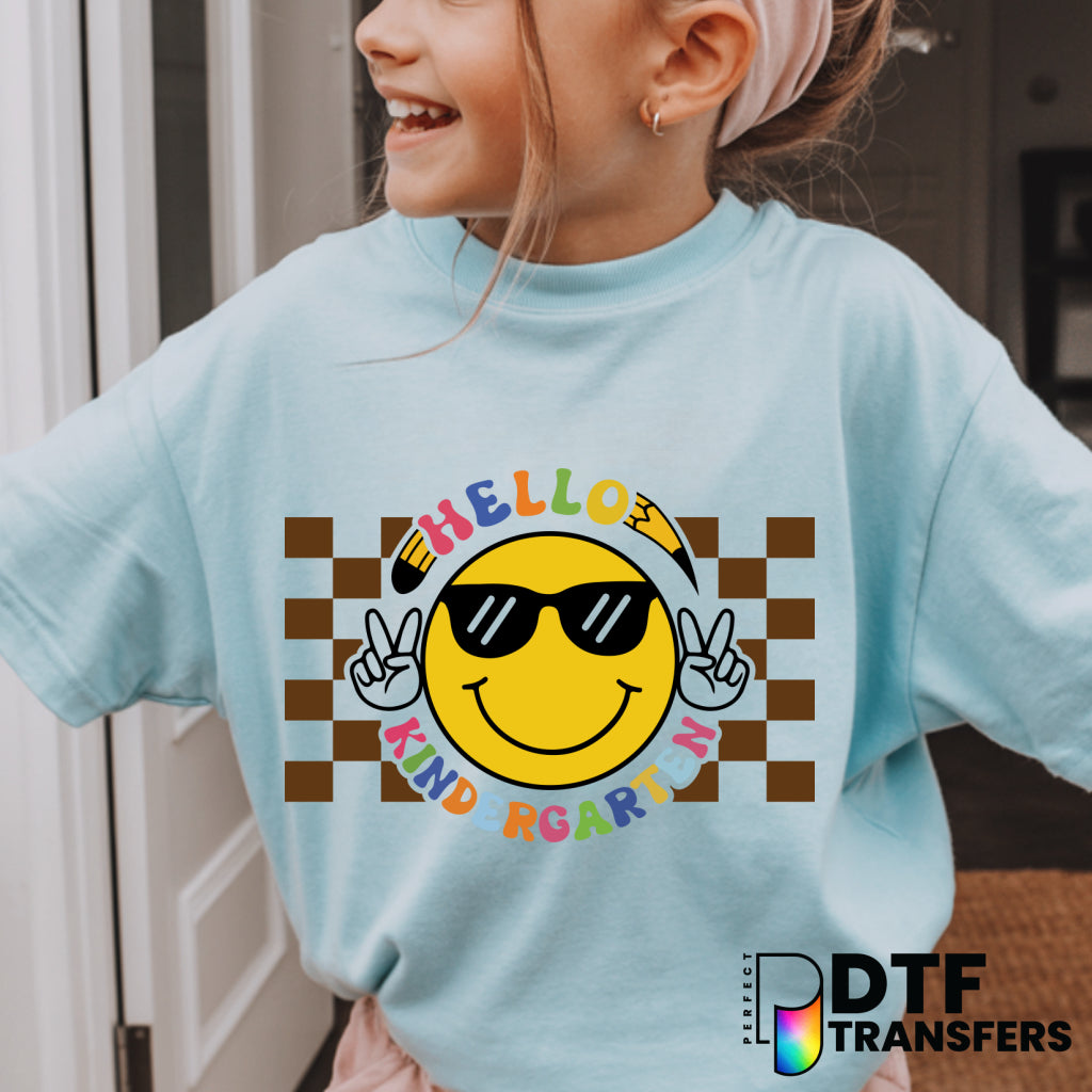 Hello Kindergarten Groovy Pre K – Teacher DTF Transfer