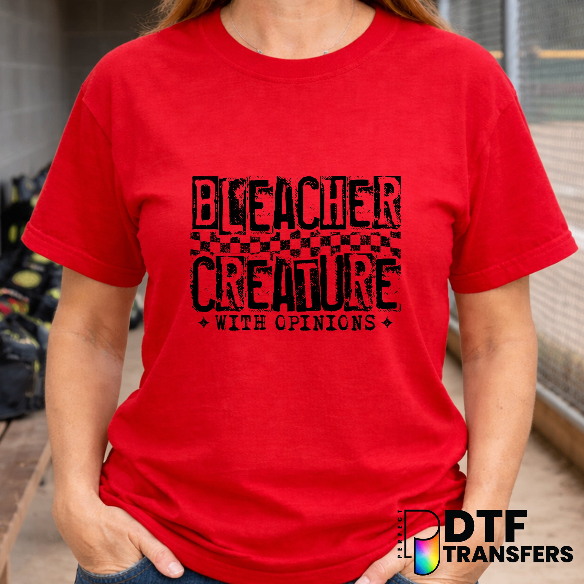 Bleacher Creature with Opinions – Softball DTF Transfer