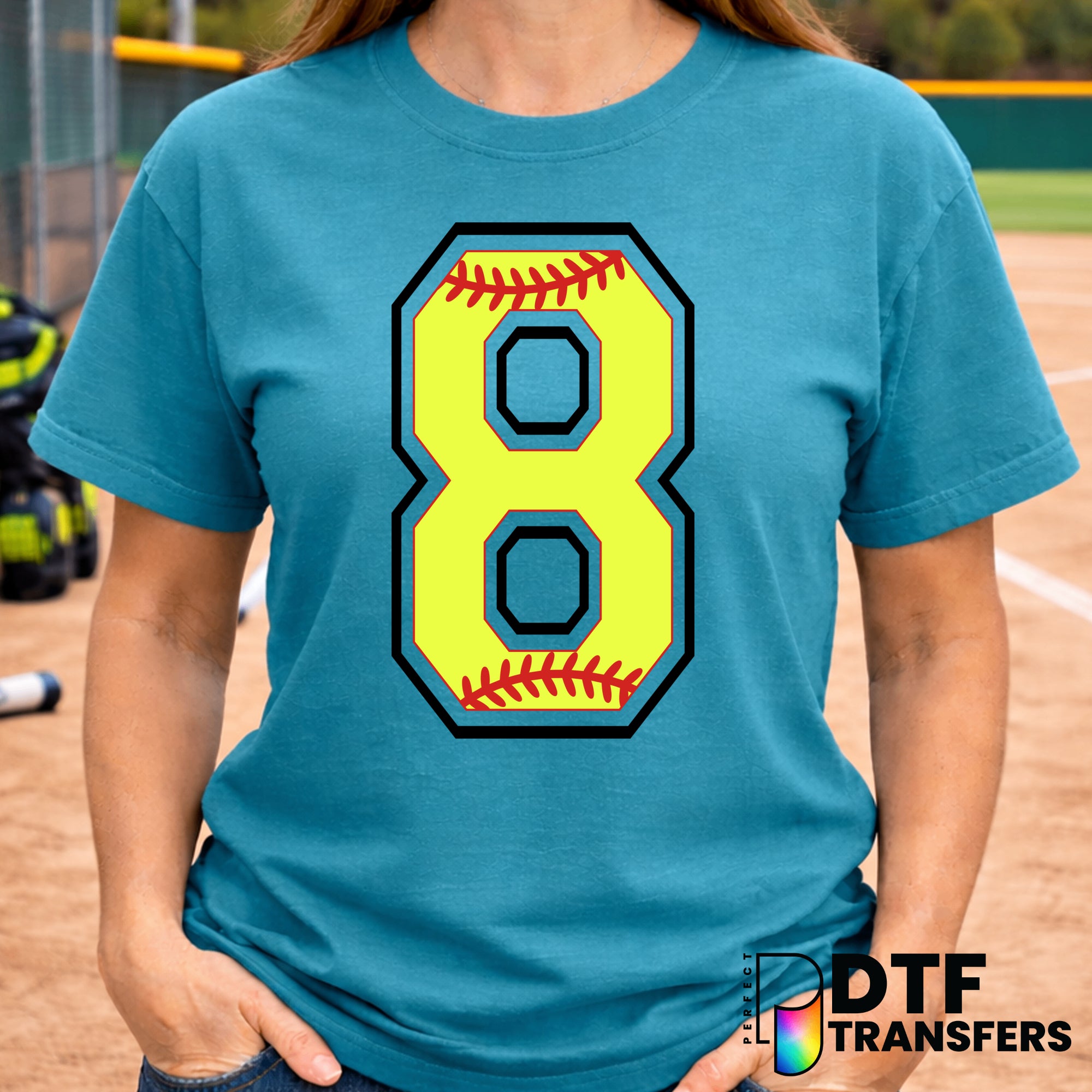 Softball Number 8 – DTF Transfer
