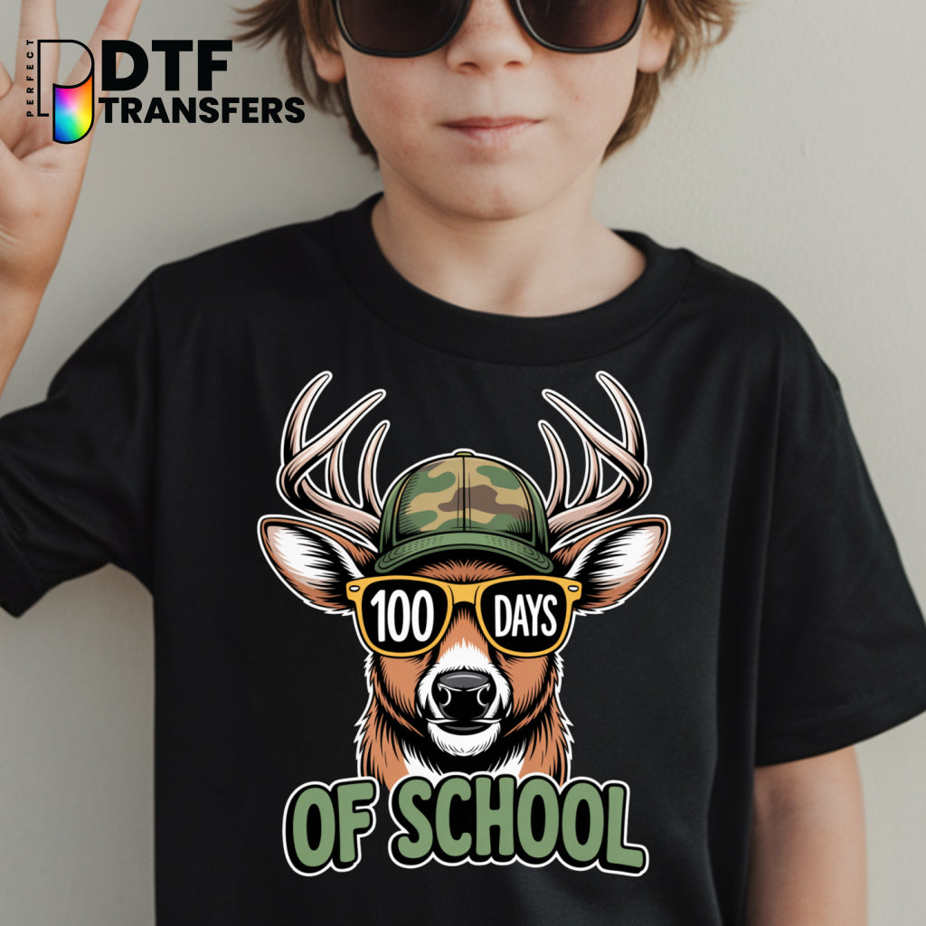 100 DAYS OF SCHOOL Deer Hunting – Teacher DTF Transfer