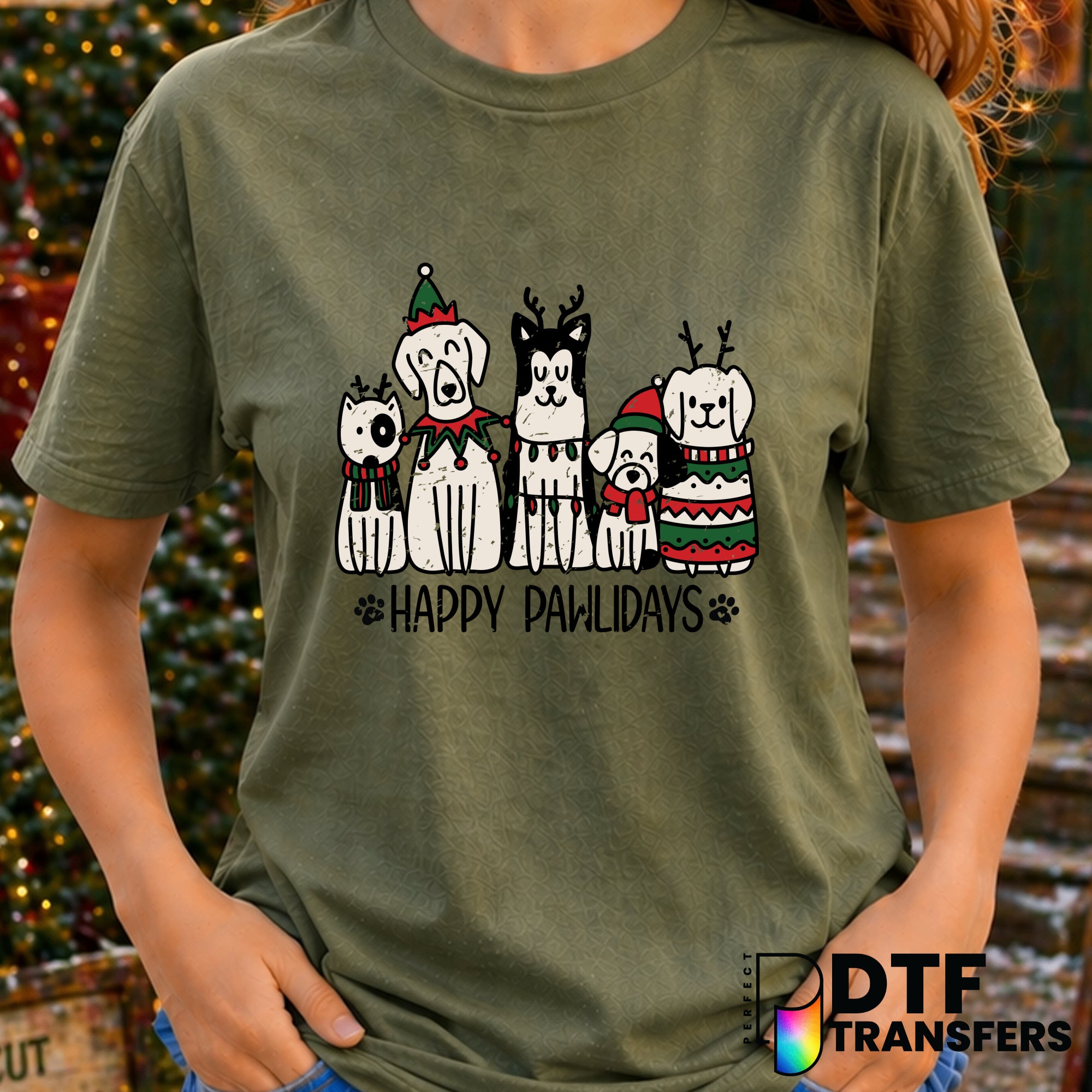 Happy Pawlidays – Christmas DTF Transfer