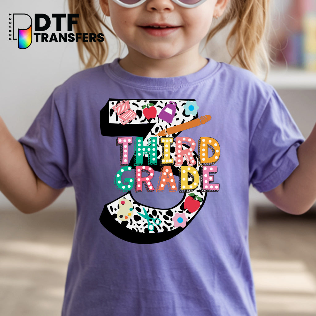 THIRD GRADE WELCOME BACK TO SCHOOL Dalmatian Teacher DTF Transfer