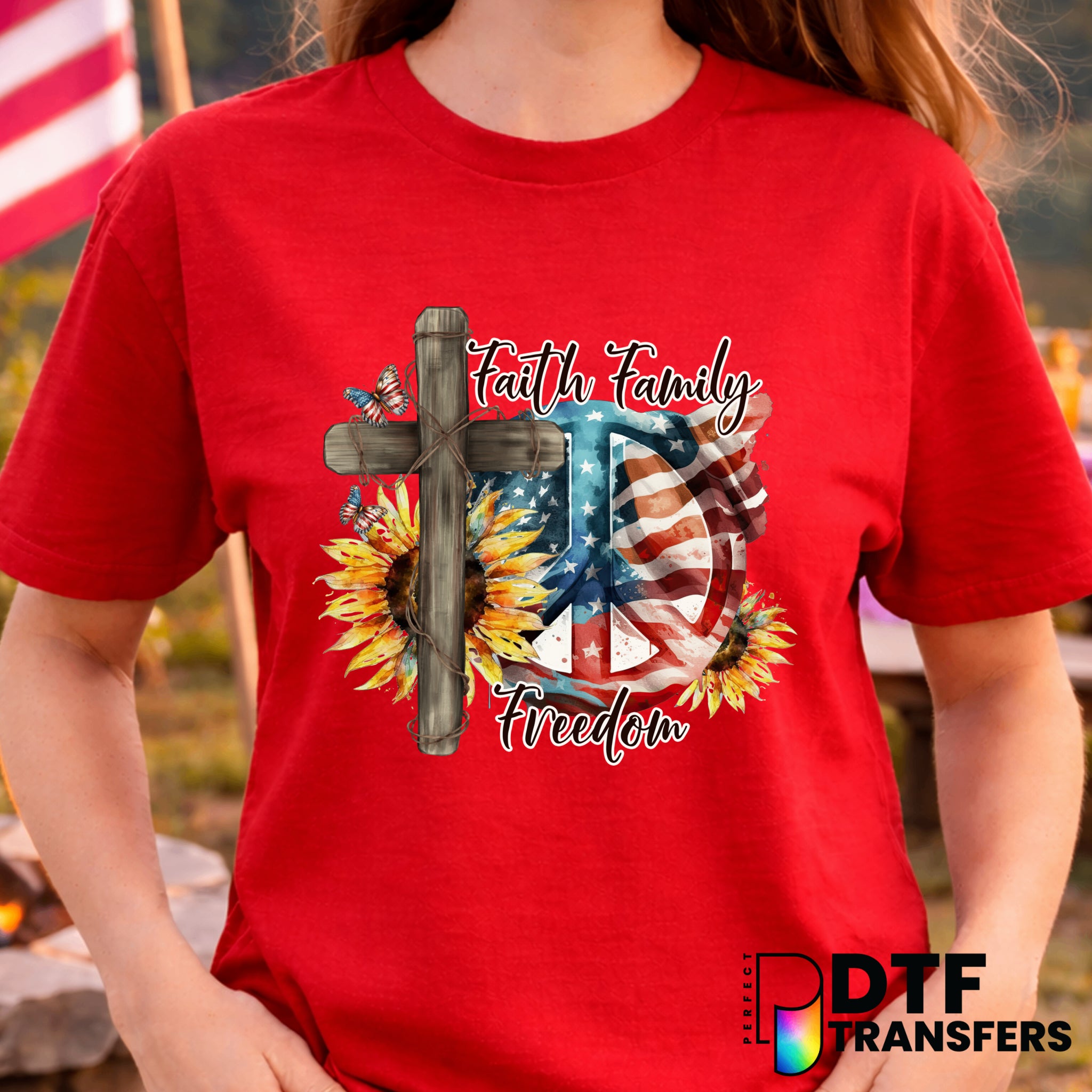 "Faith Family Freedom" – Fourth of July DTF Transfer