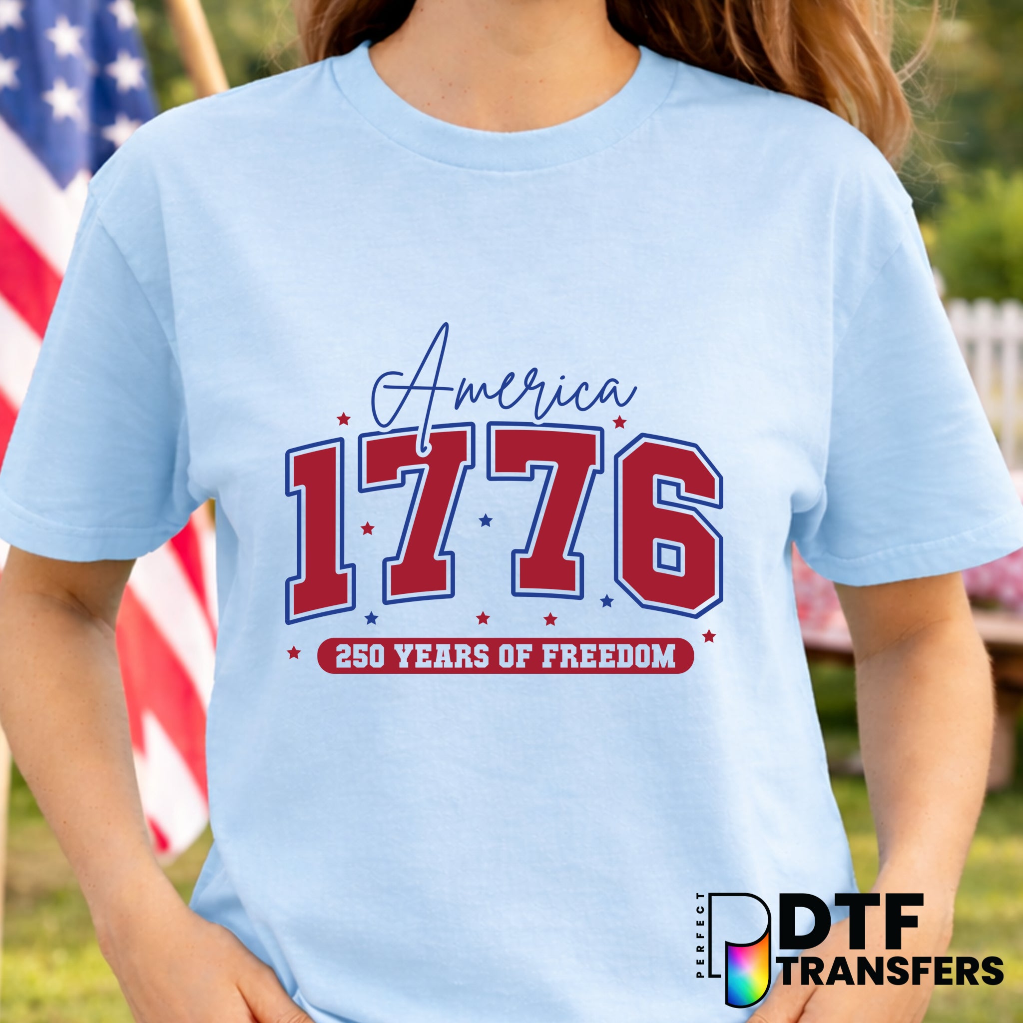 America 1776 Varsity Arch – Fourth of July DTF Transfer