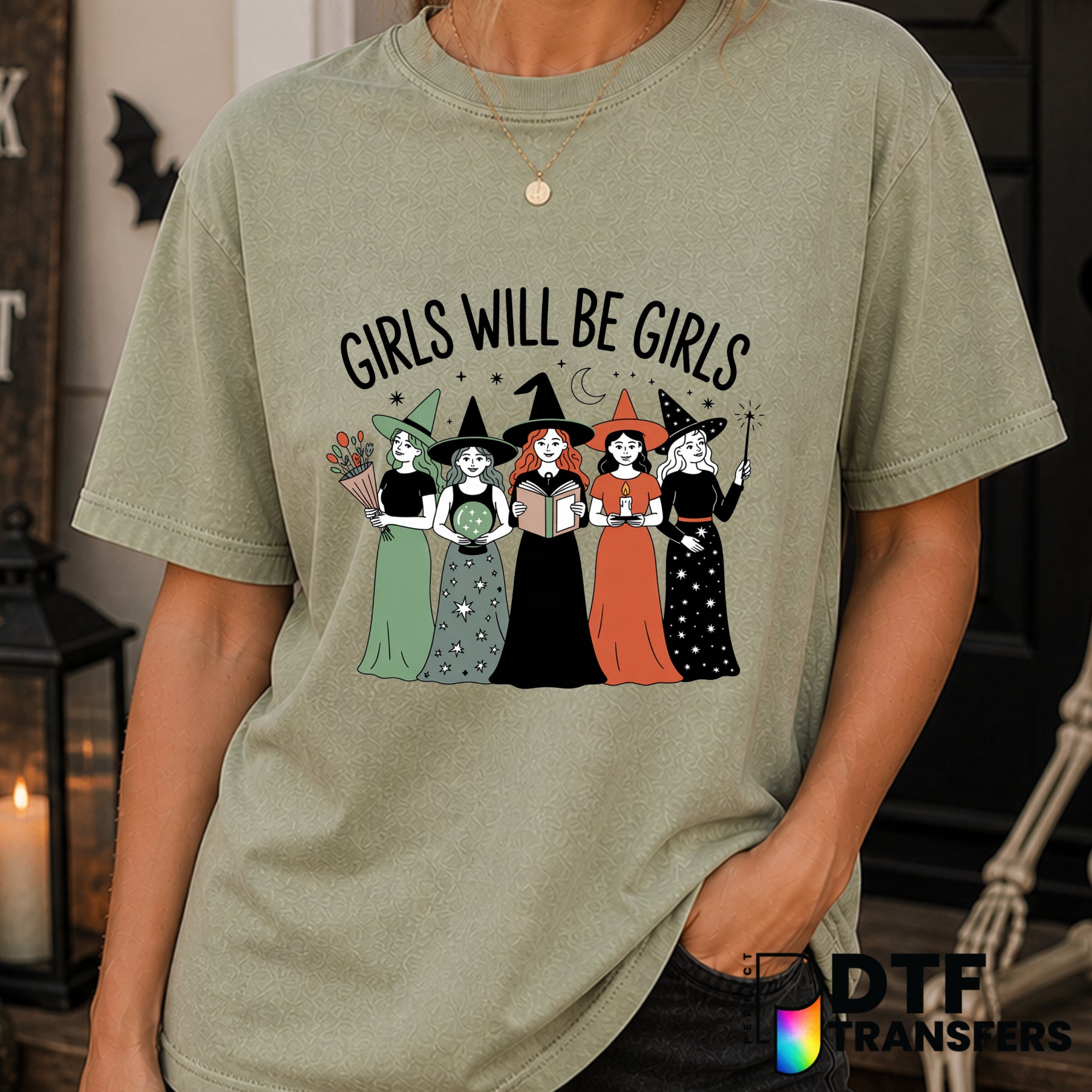Girls Will Be Girls Witch Halloween – DTF Transfer
