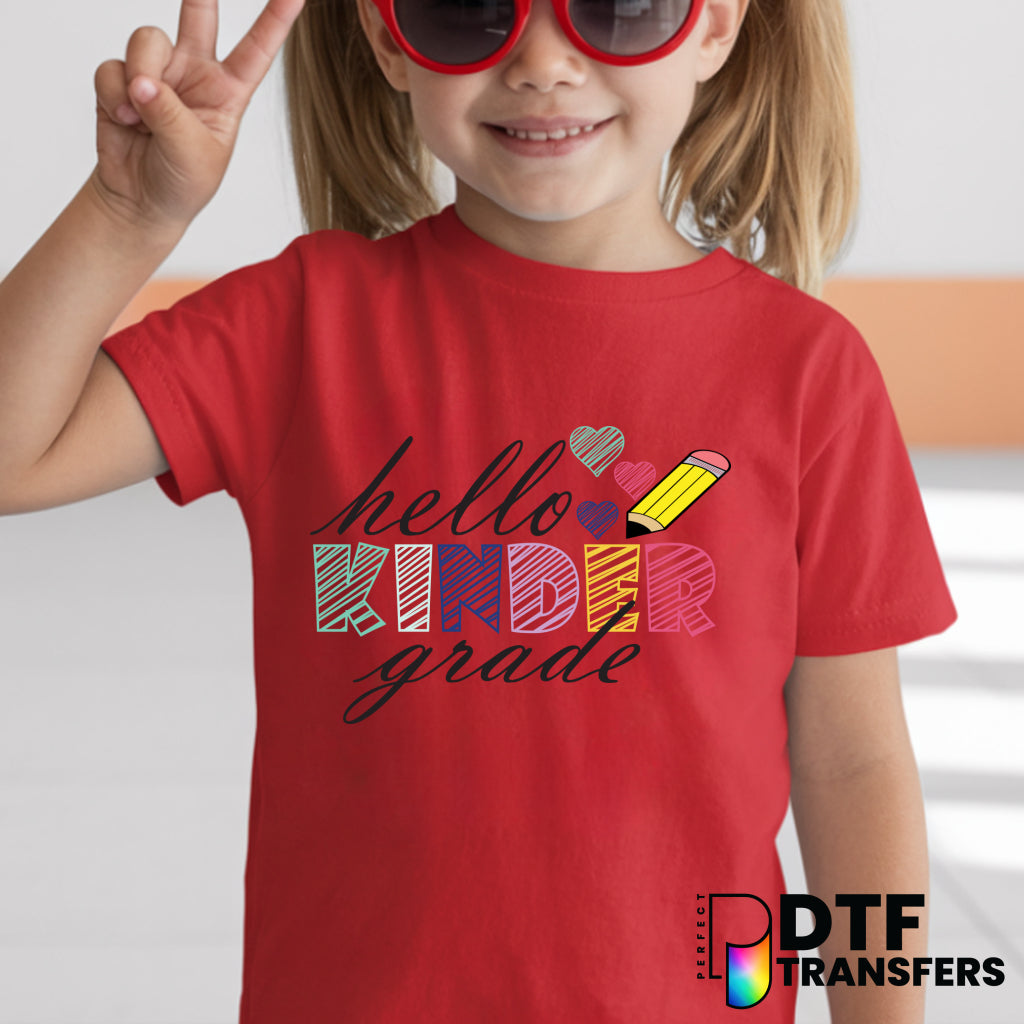 Hello Kinder Scribble Welcome Back to School – Teacher DTF Transfer
