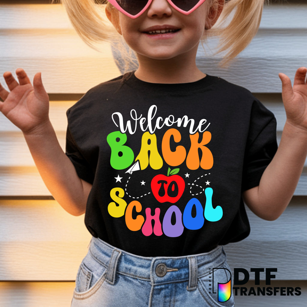 Welcome Back to School – Retro School Supplies Teacher DTF Transfer