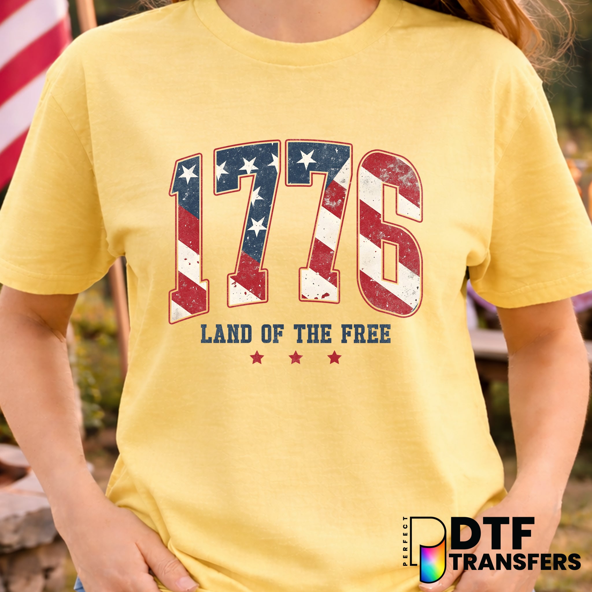 1776 Land of The Free – Fourth of July DTF Transfer