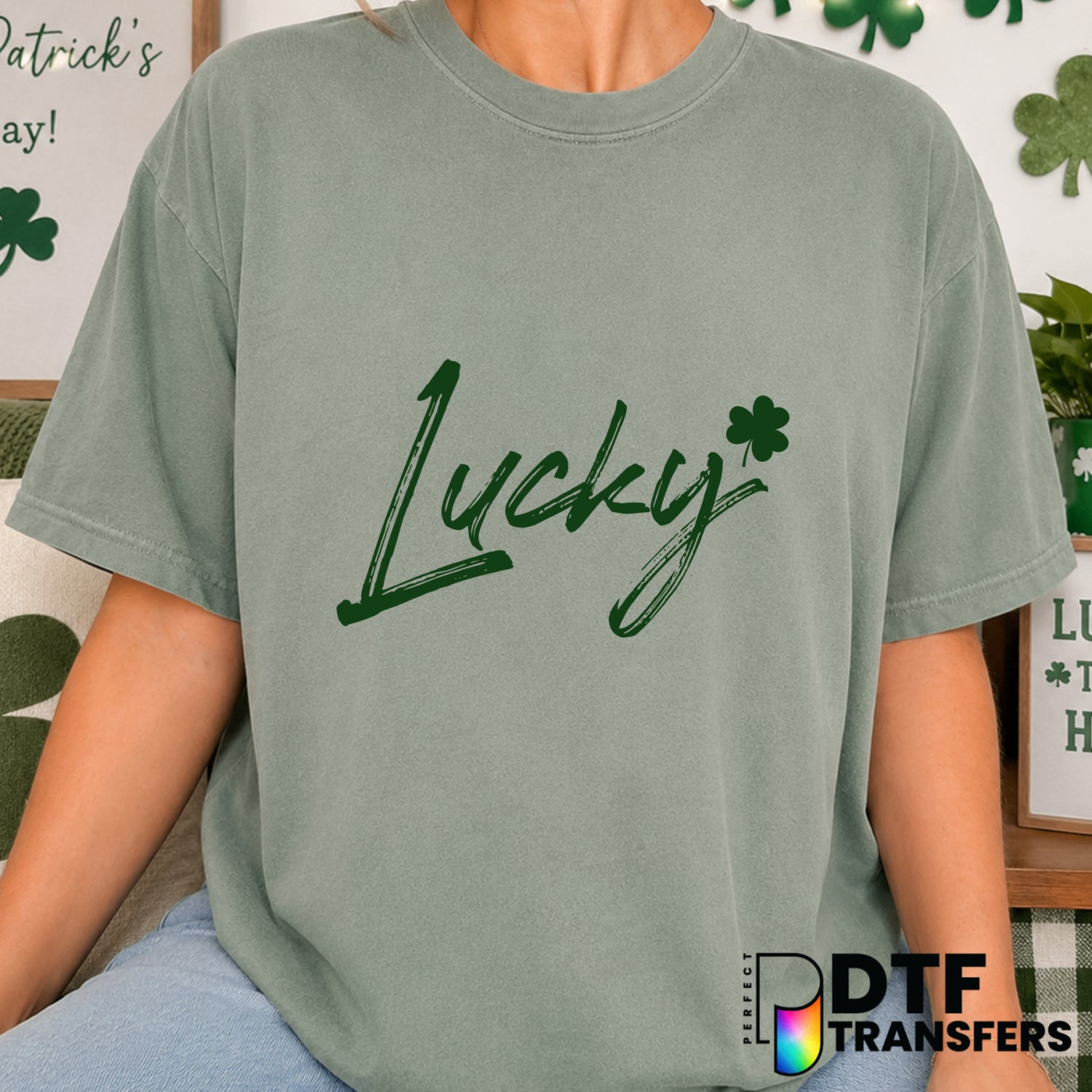 Feeling Lucky – St. Patrick's Day DTF Transfer (view 2 of 2) – by Perfect DTF Transfers – Premade DTF Transfers – St. Patr...