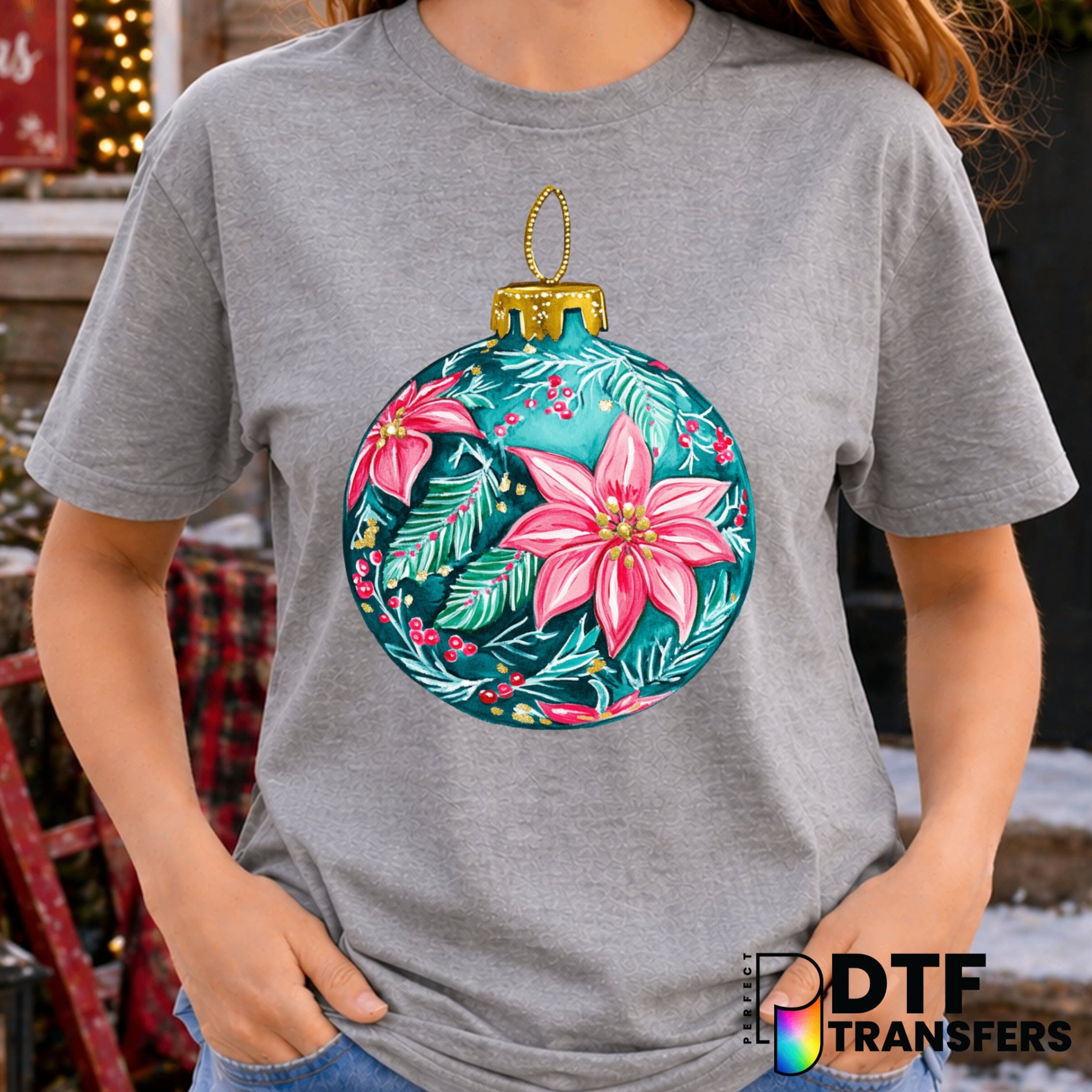Floral Ornament – Christmas DTF Transfer