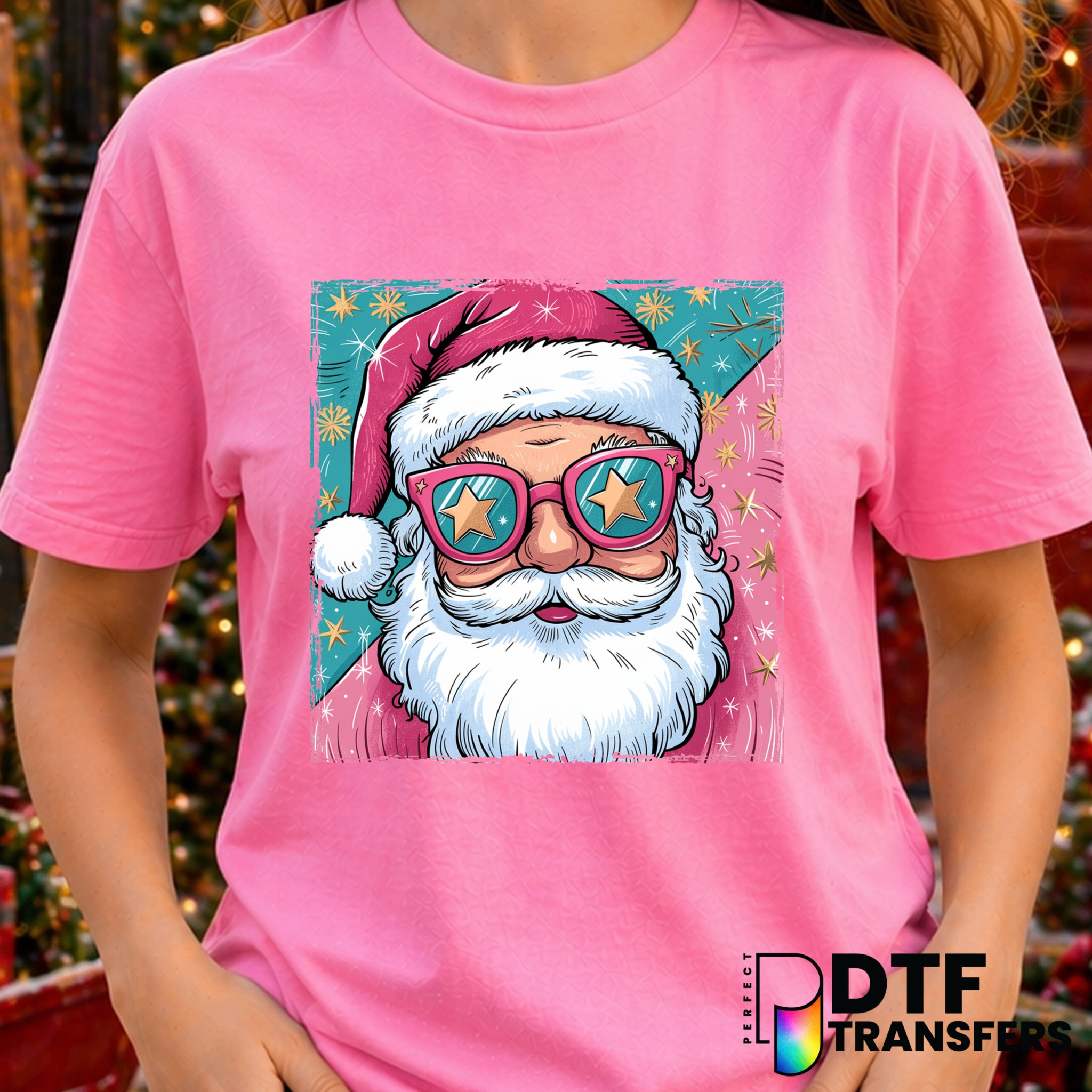 Retro Santa with Sunglasses – Christmas DTF Transfer