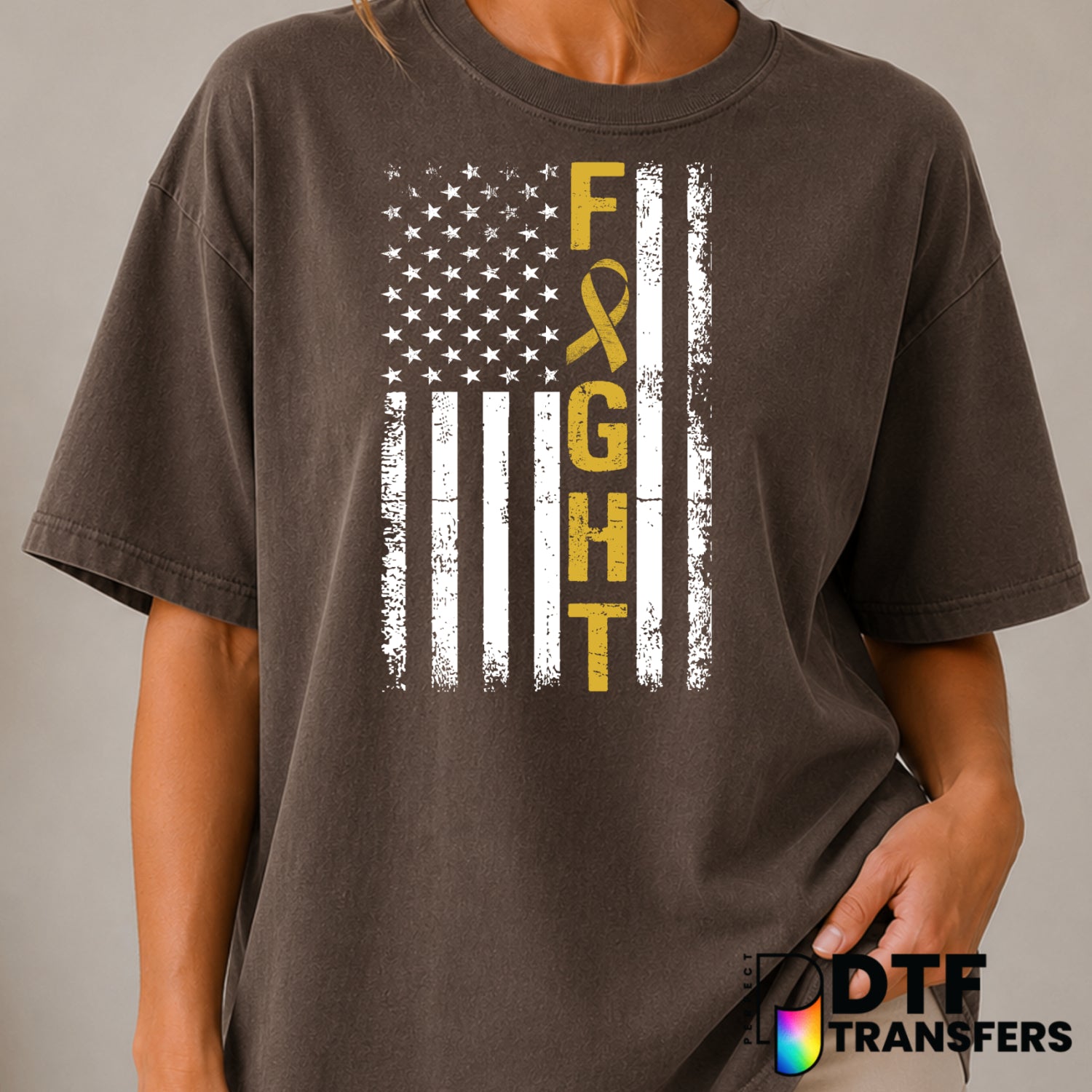 Fight Childhood Cancer – Cancer Awareness DTF Transfer (view 1 of 2) – by Perfect DTF Transfers – Premade DTF Transfers –...