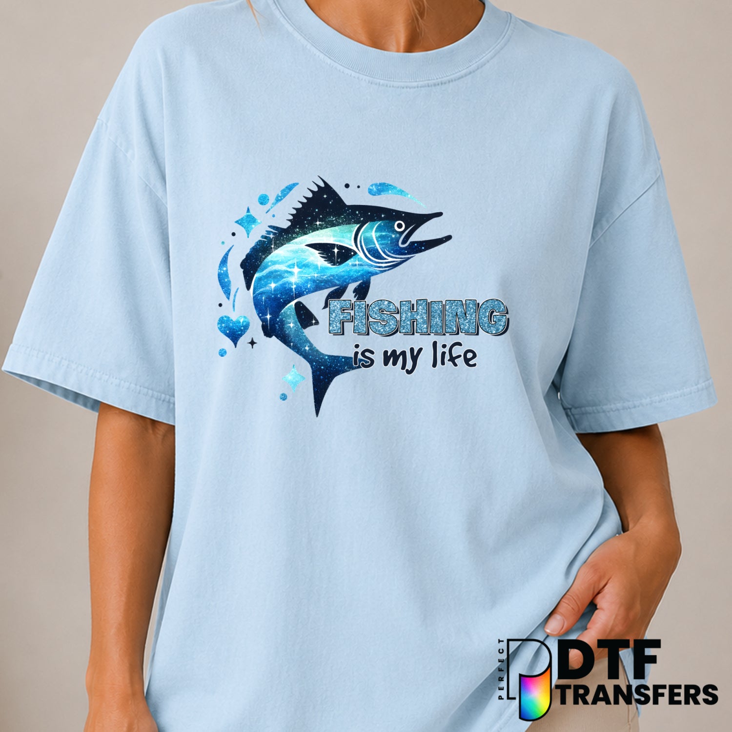 FISHING IS MY LIFE – Fishing DTF Transfer (view 1 of 2) – by Perfect DTF Transfers – Premade DTF Transfers – Fishing, Outdoor