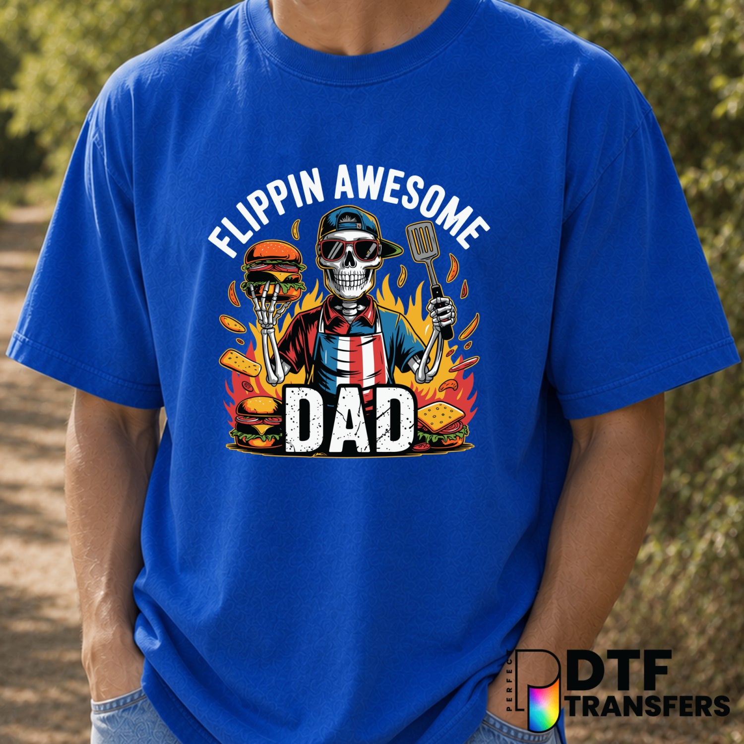 FLIPPIN' AWESOME DAD – Father's Day DTF Transfer (view 2 of 2) – by Perfect DTF Transfers – Premade DTF Transfers – Father...