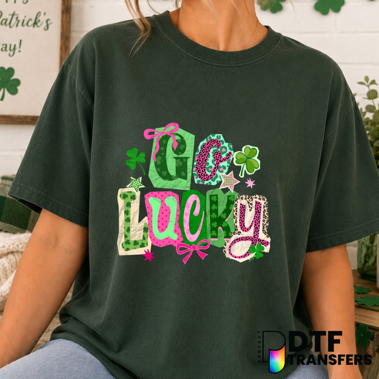 Go Lucky – St. Patrick's Day DTF Transfer (view 1 of 2) – by Perfect DTF Transfers – Premade DTF Transfers – St. Patrick's...