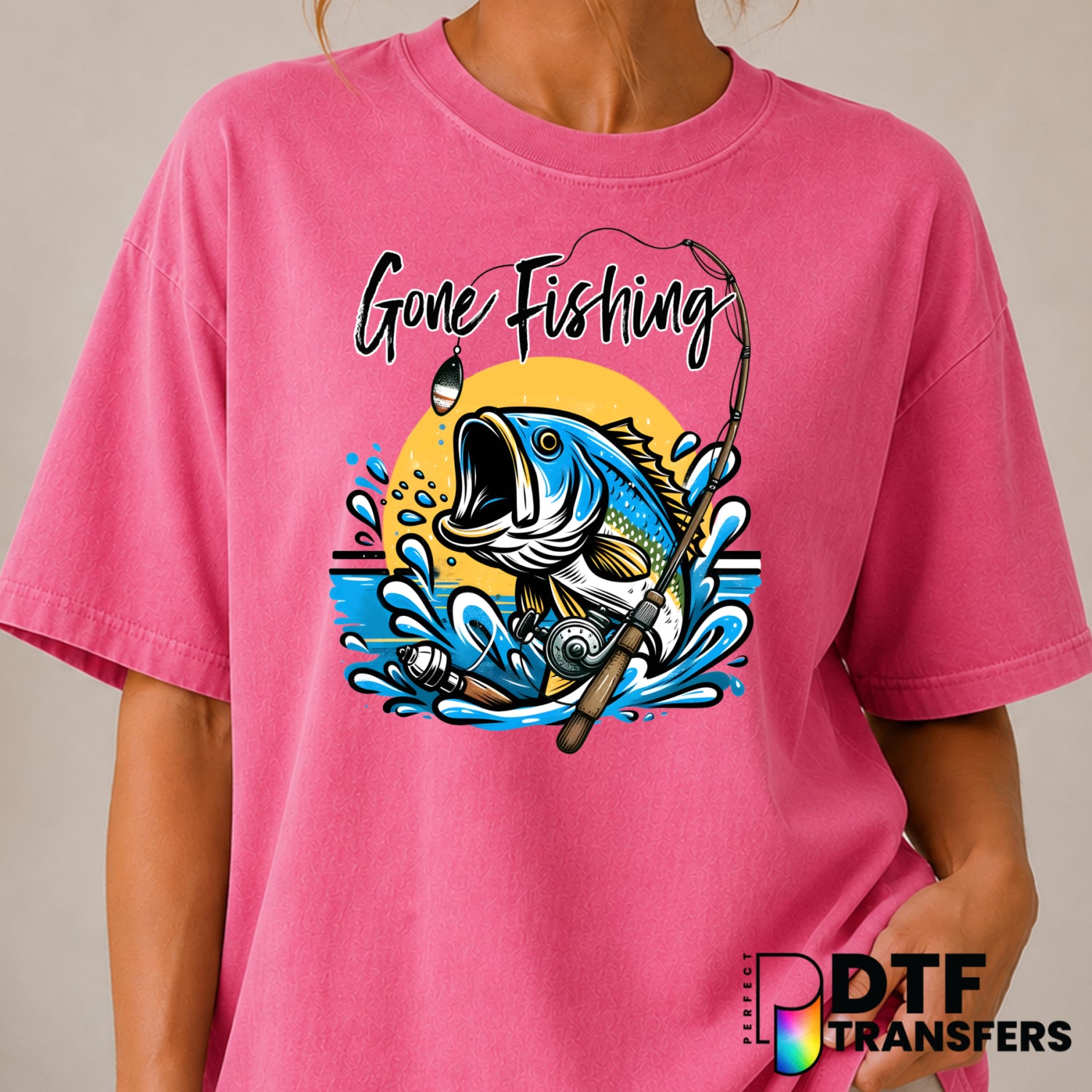 Gone Fishing – Fishing DTF Transfer (view 1 of 2) – by Perfect DTF Transfers – Premade DTF Transfers – Fishing, Outdoor