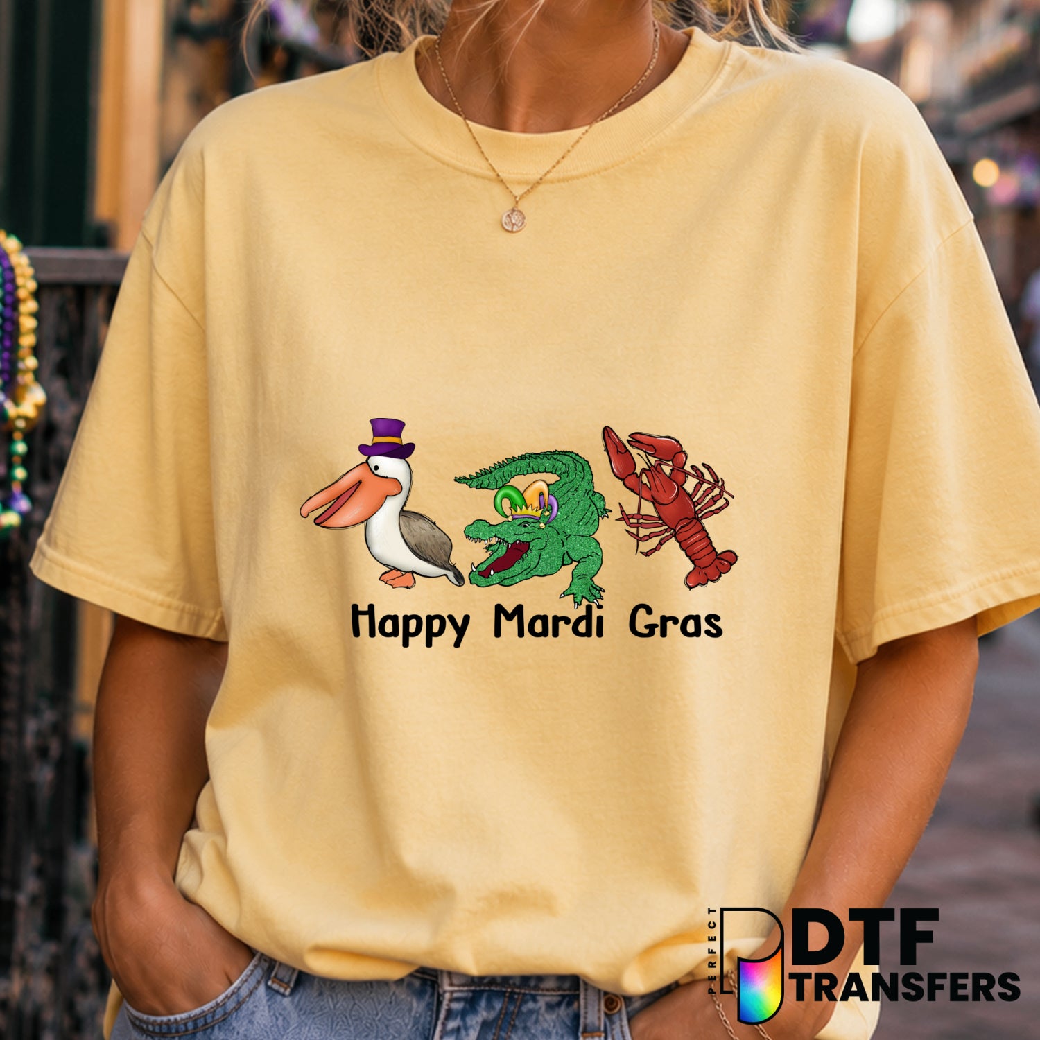 Happy Mardi Gras – Mardi Gras DTF Transfer (view 1 of 2) – by Perfect DTF Transfers – Premade DTF Transfers – Mardi Gras,...