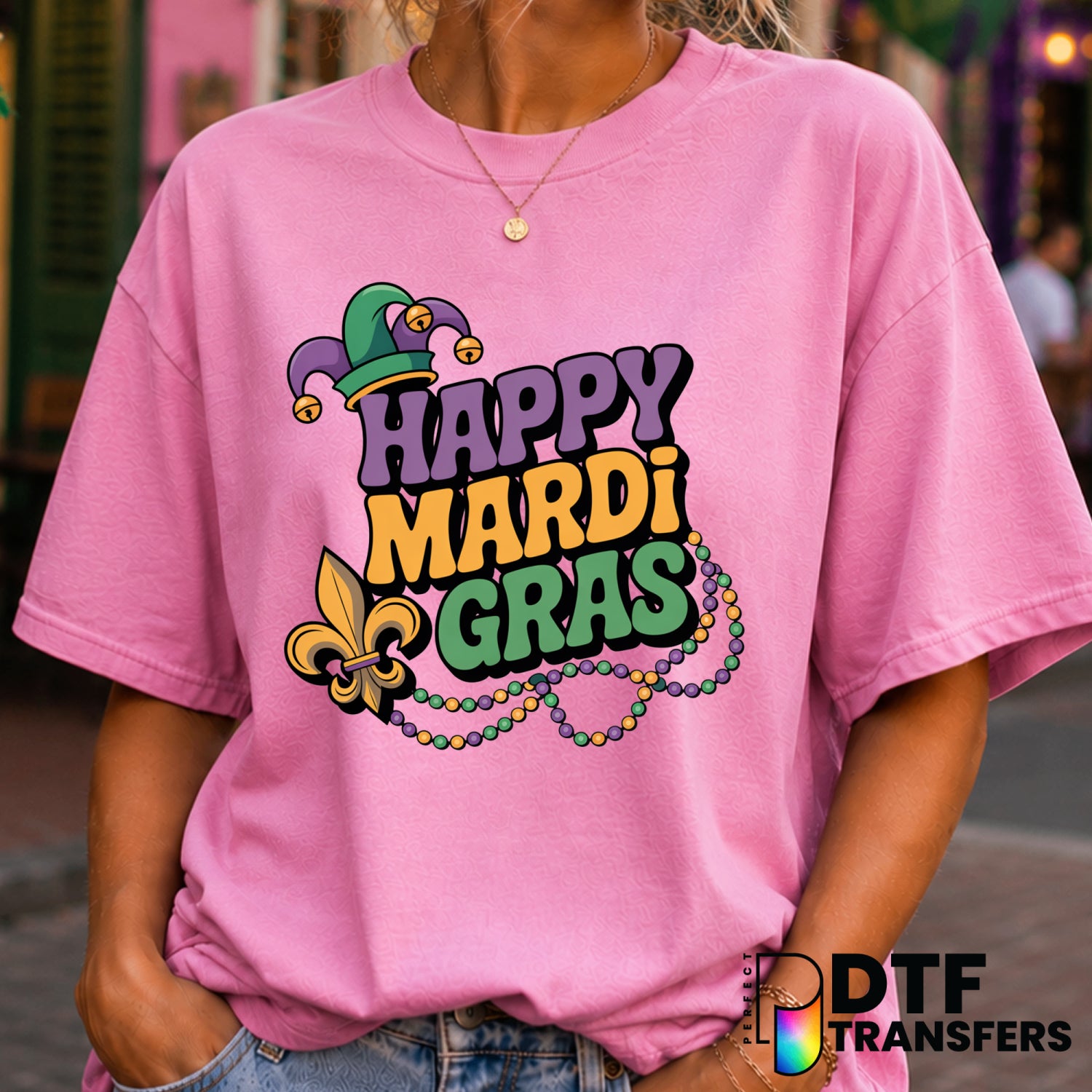Happy Mardi Gras – Mardi Gras DTF Transfer (view 2 of 2) – by Perfect DTF Transfers – Premade DTF Transfers – Mardi Gras,...