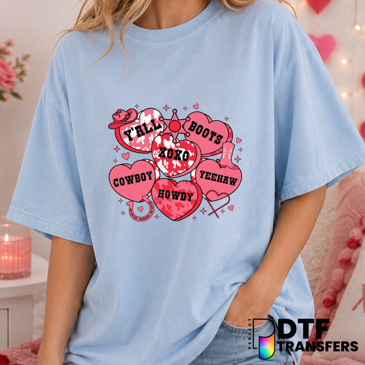 HAPPY VALENTINE'S DAY – Valentine's Day DTF Transfer (view 1 of 2) – by Perfect DTF Transfers – Premade DTF Transfers – Va...