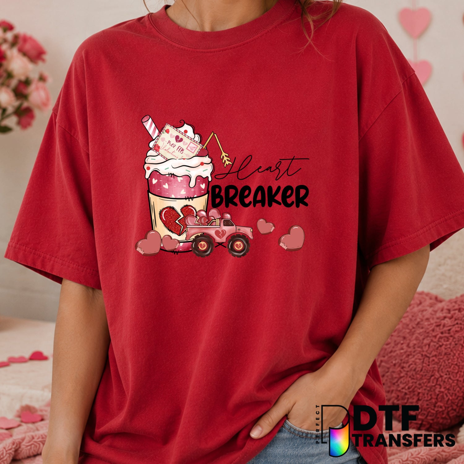 Heart Breaker Monster Truck – Valentine's Day DTF Transfer (view 1 of 2) – by Perfect DTF Transfers – Premade DTF Transfer...