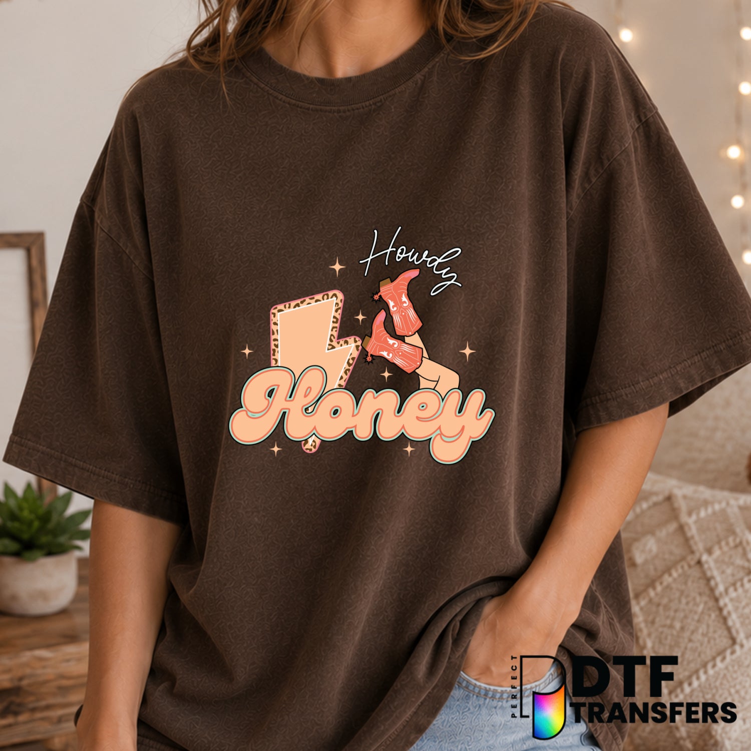 Howdy Honey – Valentine's Day DTF Transfer (view 2 of 2) – by Perfect DTF Transfers – Premade DTF Transfers – Valentine's...