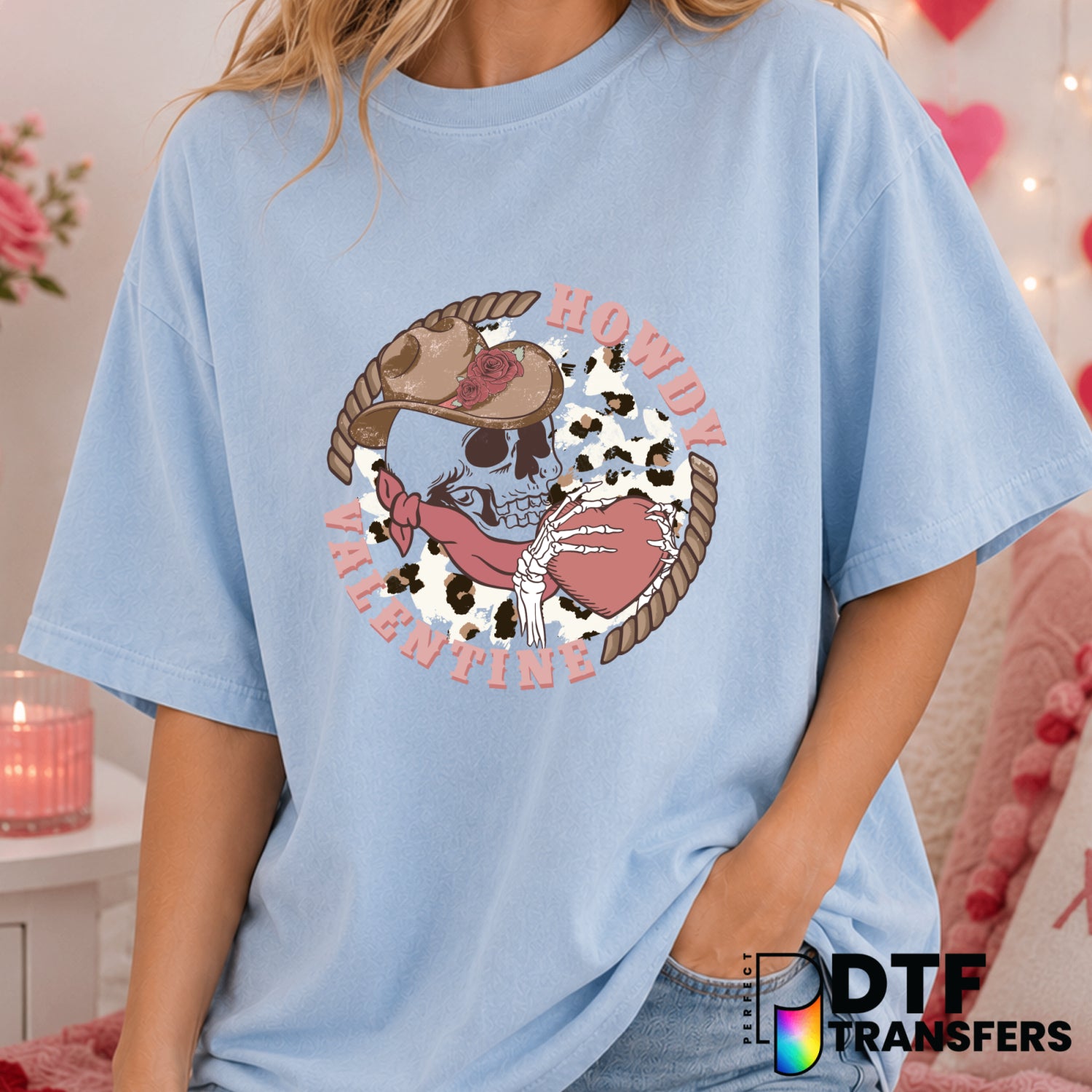 Howdy Valentine's Day – Valentine's Day DTF Transfer (view 1 of 2) – by Perfect DTF Transfers – Premade DTF Transfers – Va...