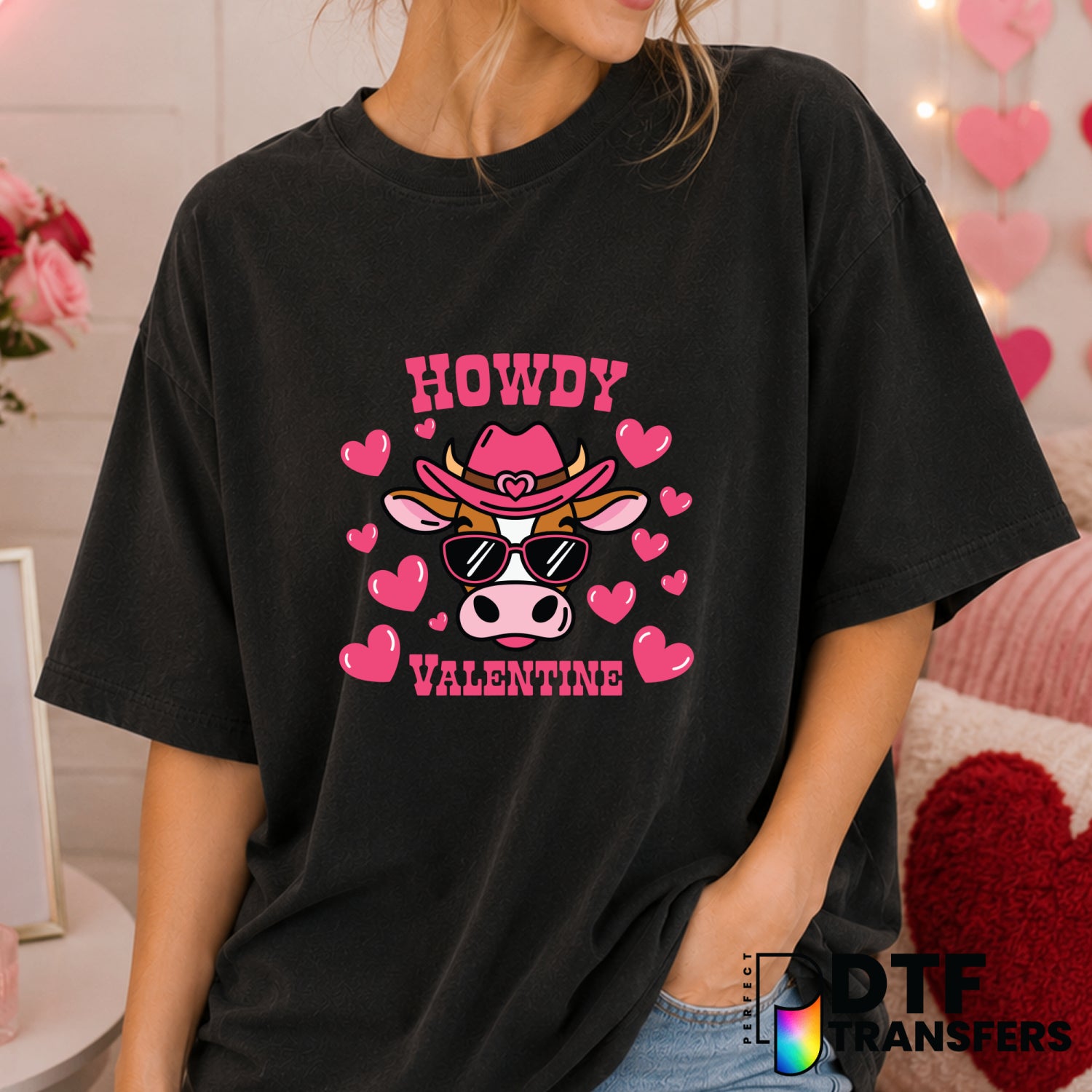 Howdy Valentine – Valentine's Day DTF Transfer (view 1 of 2) – by Perfect DTF Transfers – Premade DTF Transfers – Valentin...