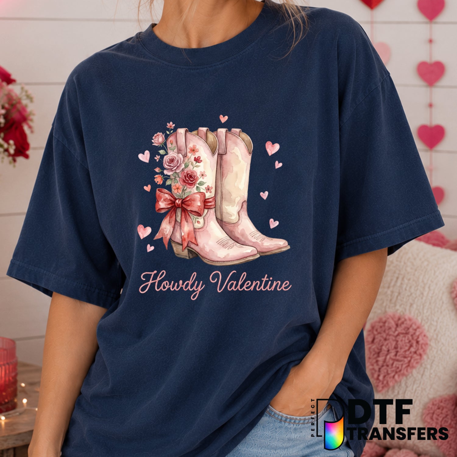 Howdy Valentine – Valentine's Day DTF Transfer (view 1 of 2) – by Perfect DTF Transfers – Premade DTF Transfers – Valentin...