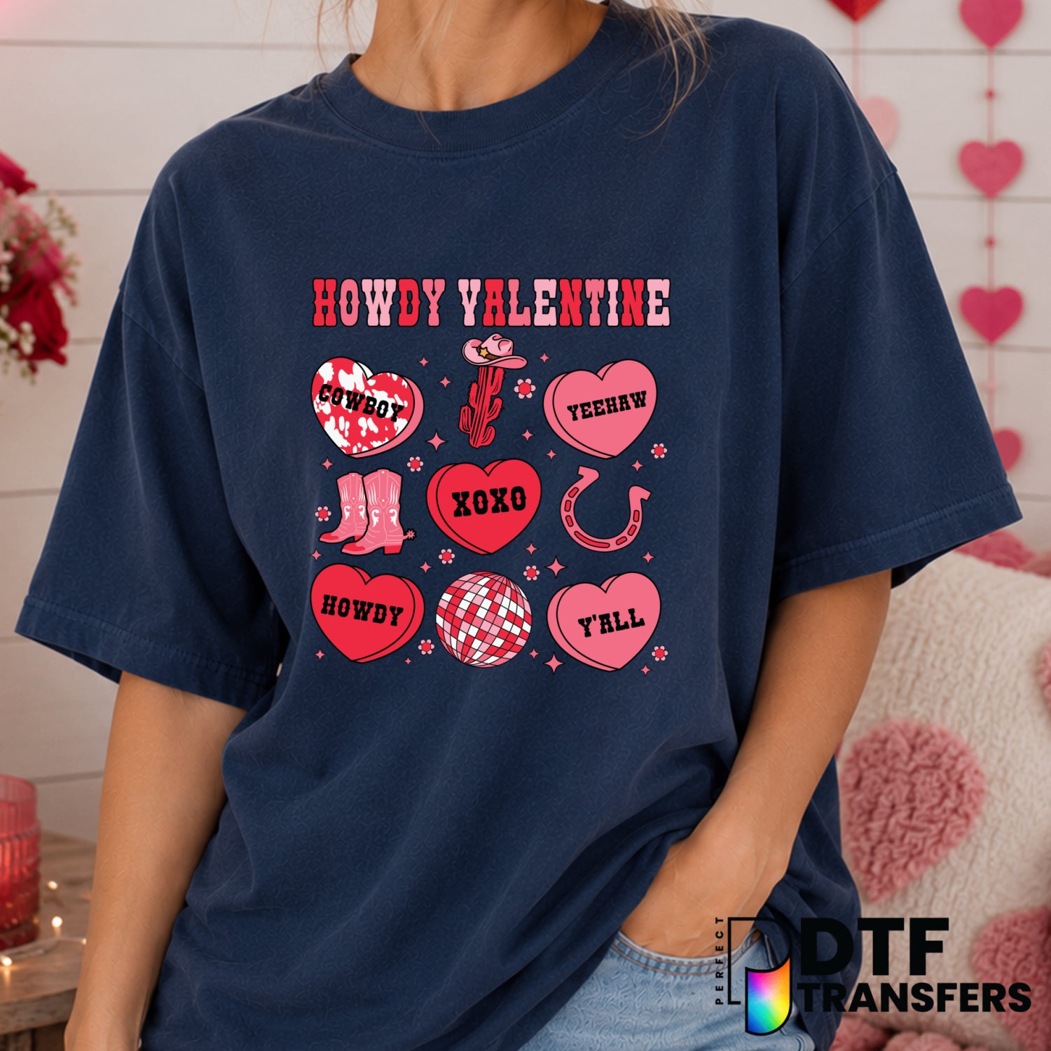 Howdy Valentine – Valentine's Day DTF Transfer (view 1 of 2) – by Perfect DTF Transfers – Premade DTF Transfers – Valentin...