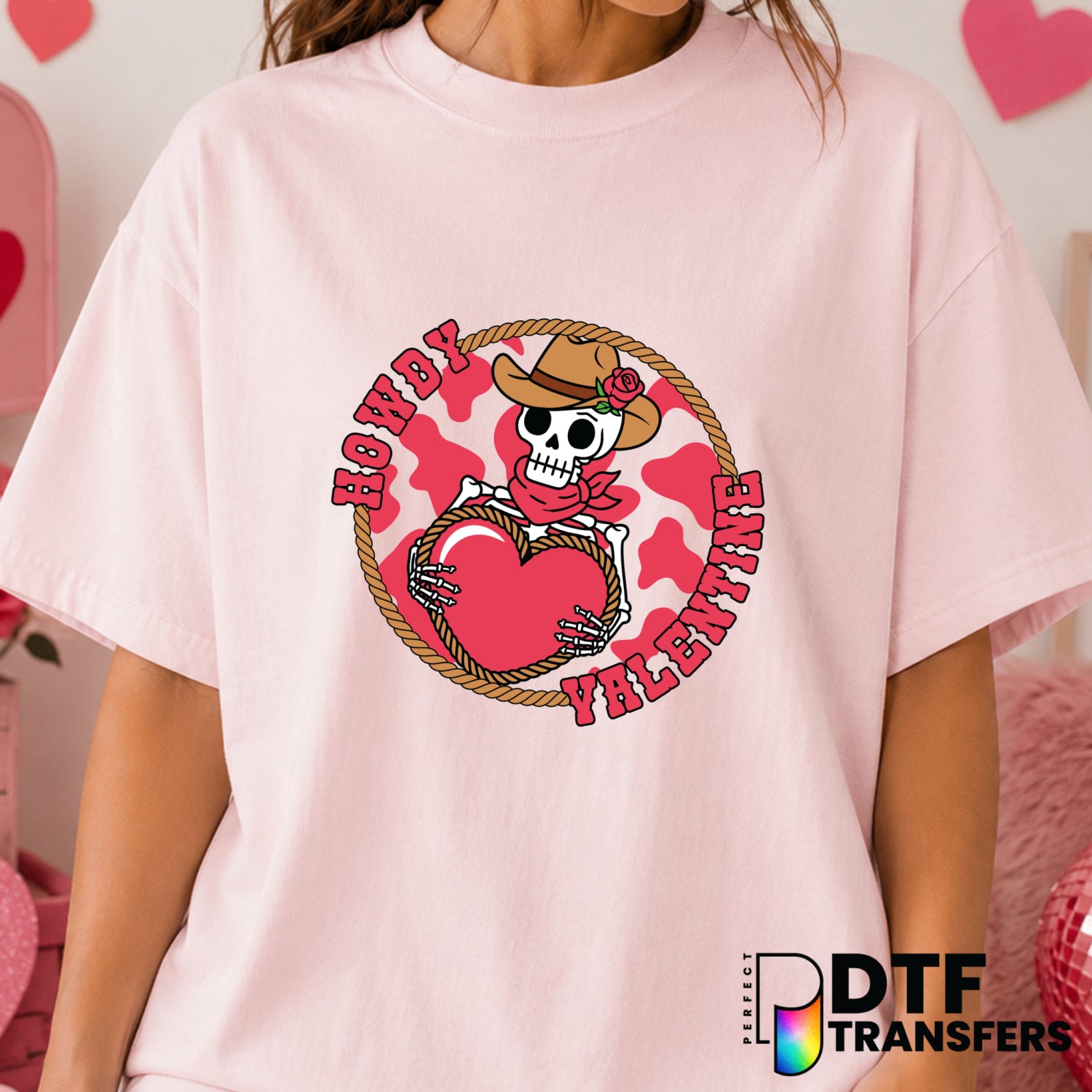 Howdy Valentine – Valentine's Day DTF Transfer (view 2 of 2) – by Perfect DTF Transfers – Premade DTF Transfers – Valentin...