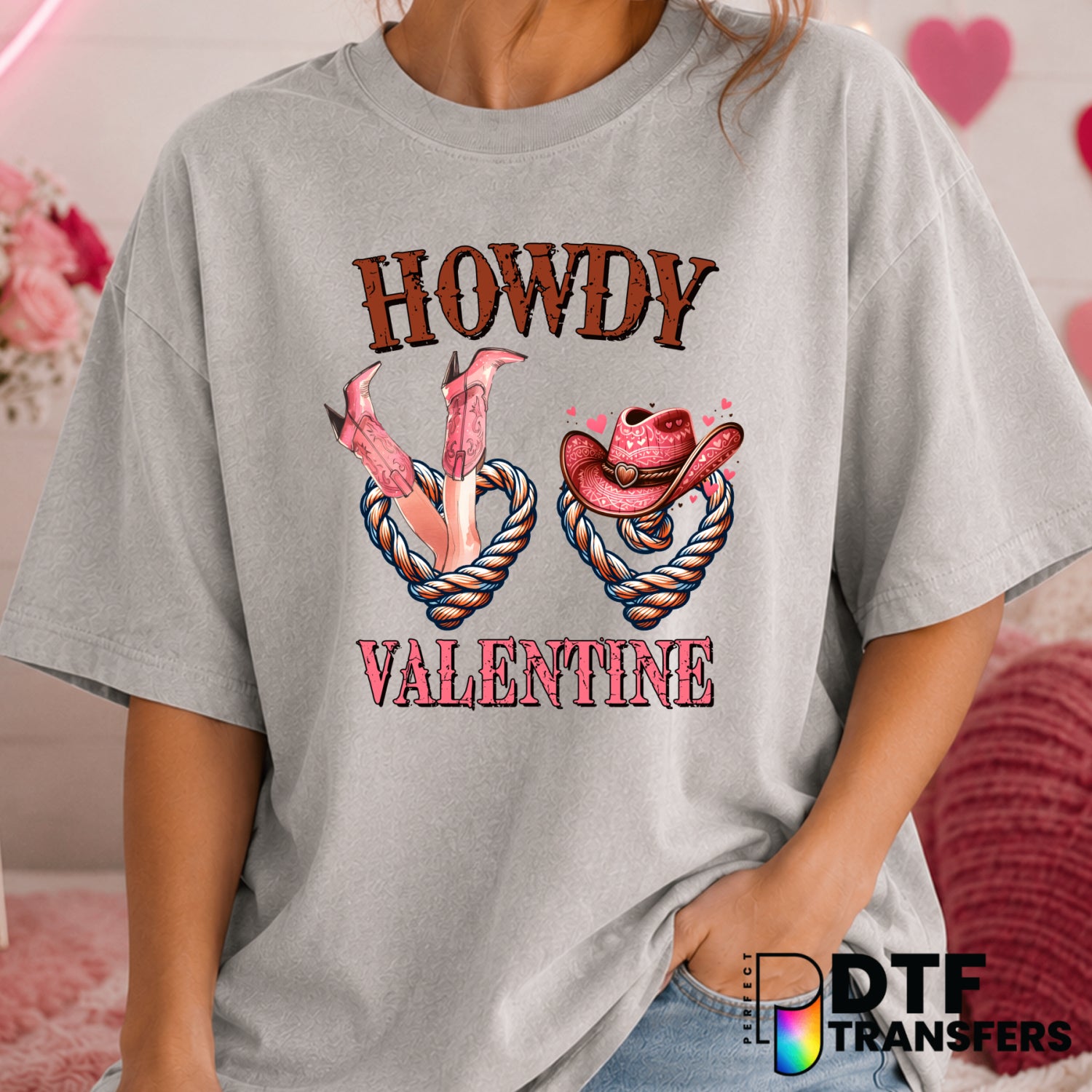 Howdy Valentine – Valentine's Day DTF Transfer (view 2 of 2) – by Perfect DTF Transfers – Premade DTF Transfers – Valentin...