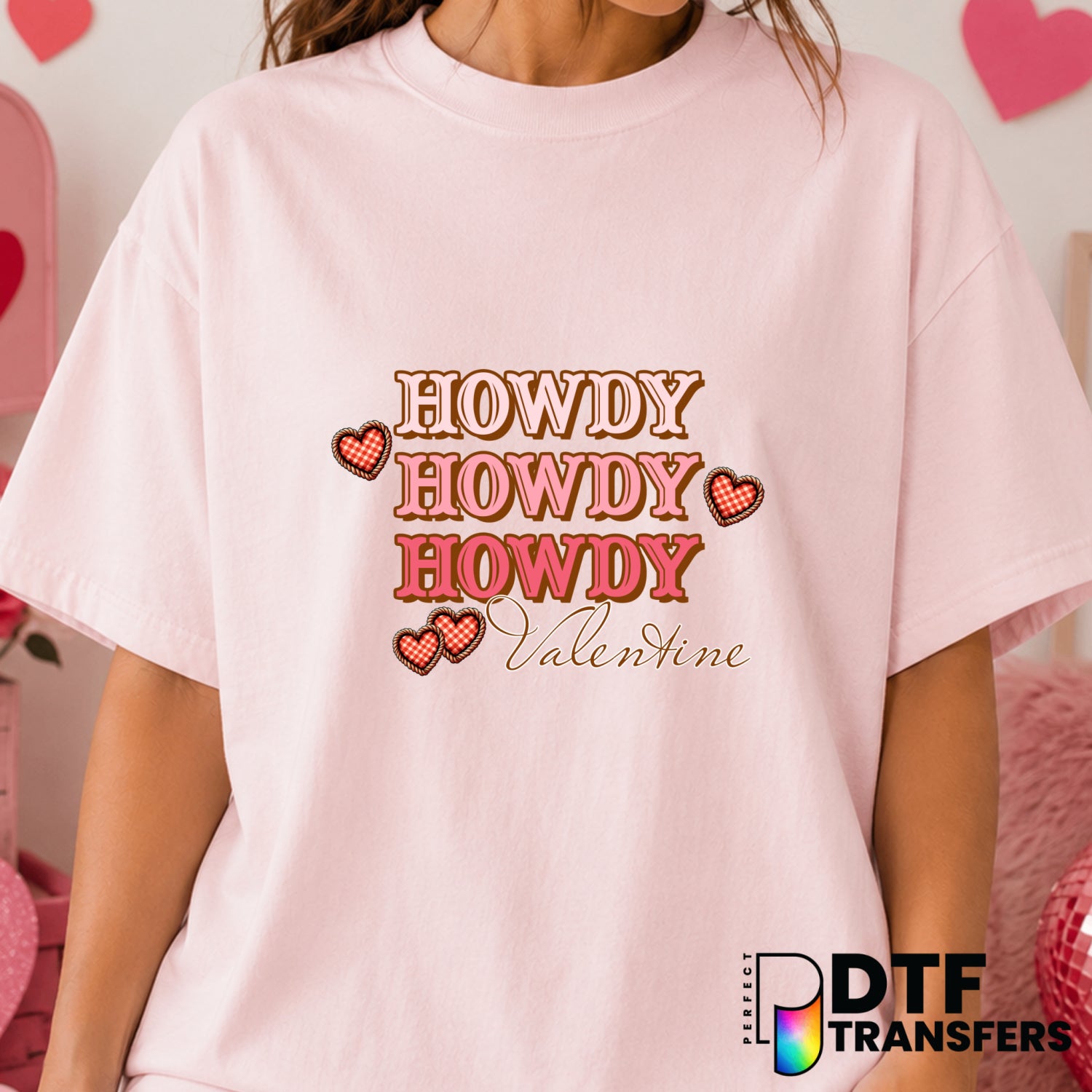 Howdy Valentine – Valentine's Day DTF Transfer (view 2 of 2) – by Perfect DTF Transfers – Premade DTF Transfers – Valentin...