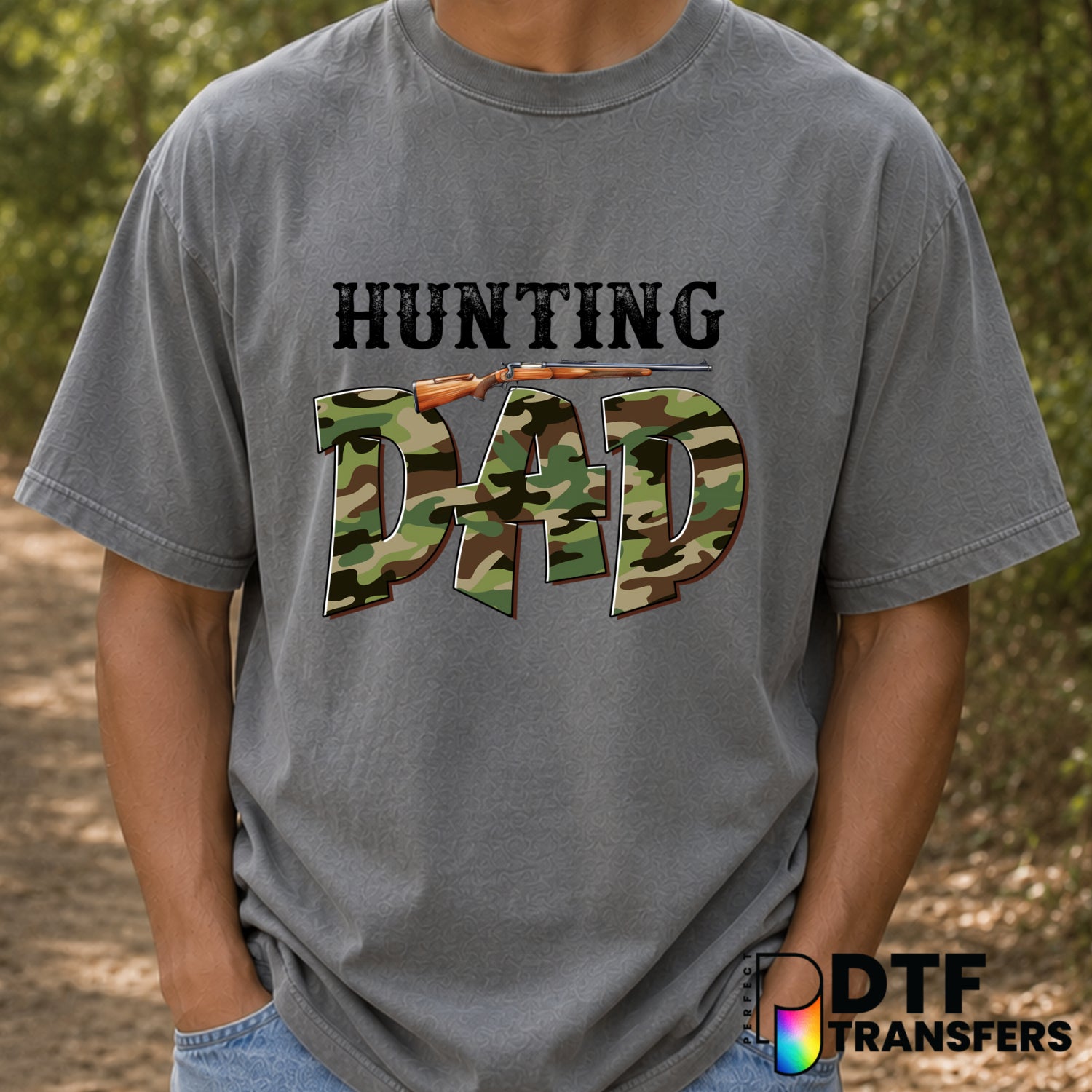 Hunting Dad – Father's Day DTF Transfer (view 2 of 2) – by Perfect DTF Transfers – Premade DTF Transfers – Father's Day, Dad