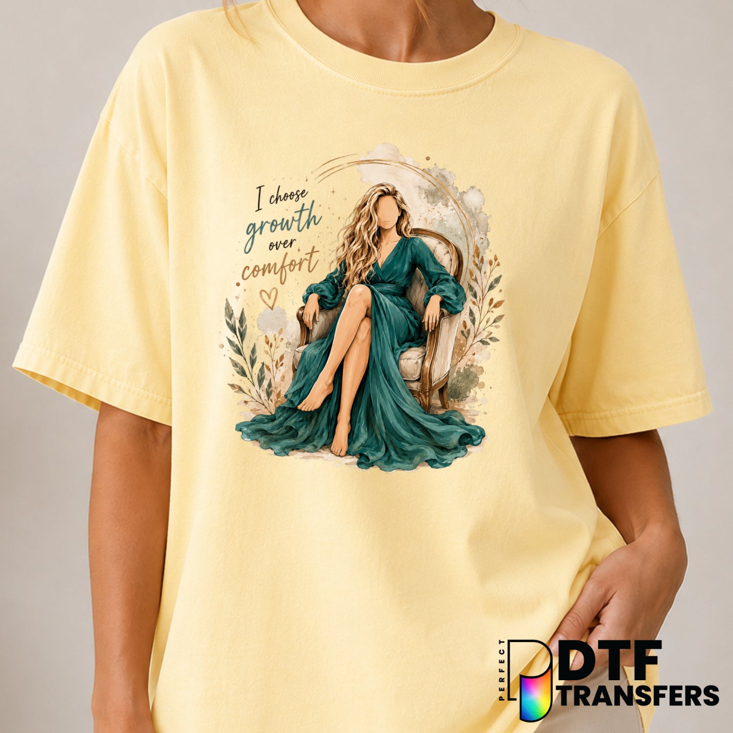 I Choose Growth Over Comfort – Mental Health Awareness DTF Transfer (view 2 of 2) – by Perfect DTF Transfers – Premade DTF...