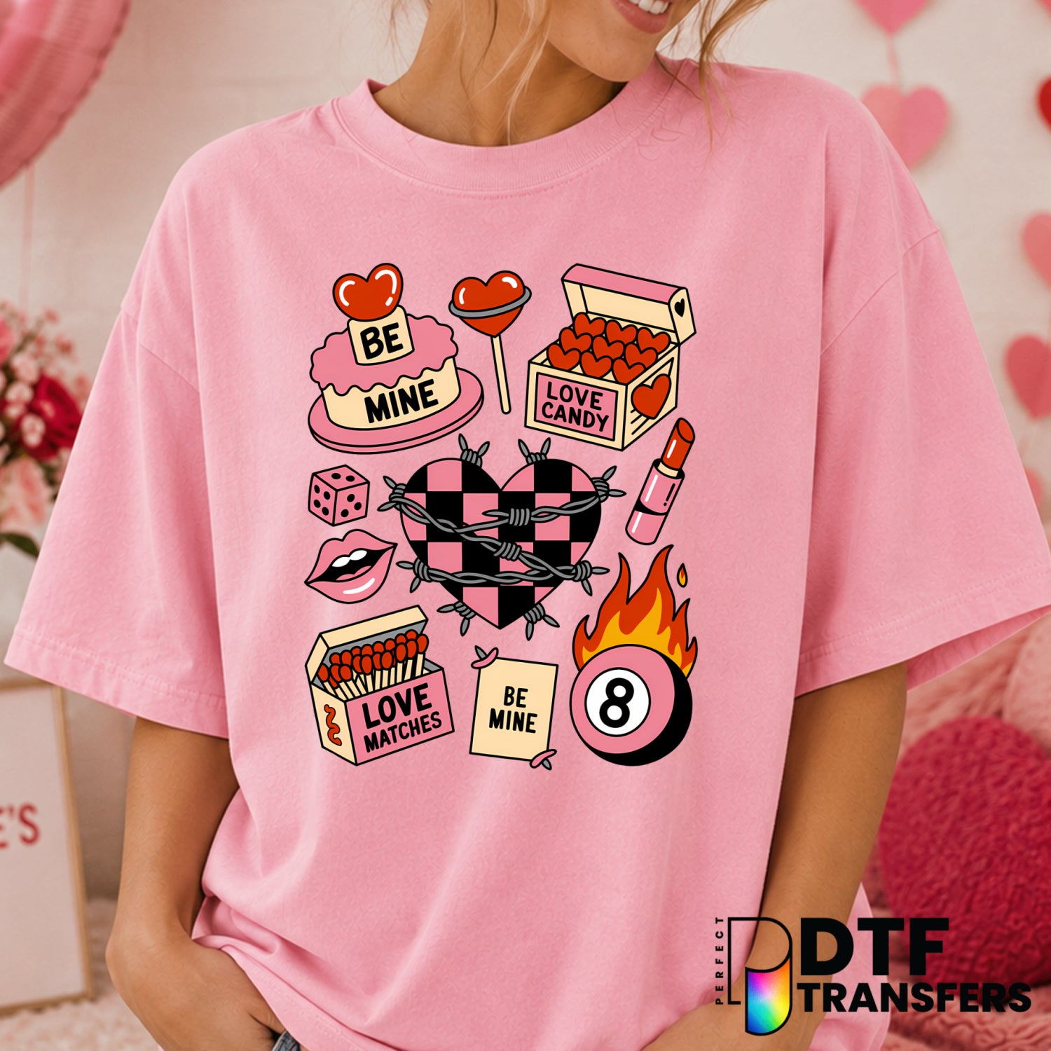 I Love You Heart – Valentine's Day DTF Transfer (view 1 of 2) – by Perfect DTF Transfers – Premade DTF Transfers – Valenti...