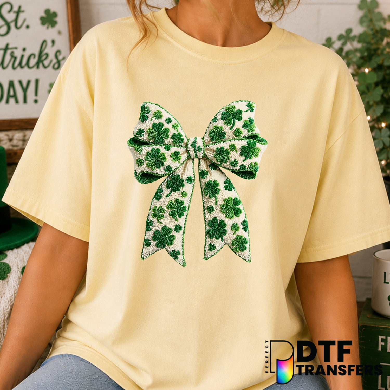 I'M JUST HERE FOR THE SHENANIGANS – St. Patrick's Day DTF Transfer (view 1 of 2) – by Perfect DTF Transfers – Premade DTF...