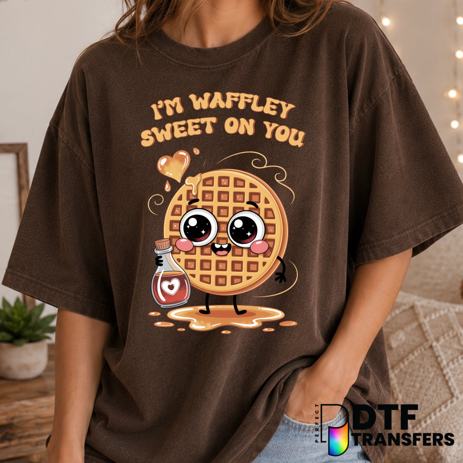 I'm Waffley Sweet On You – Valentine's Day DTF Transfer (view 1 of 2) – by Perfect DTF Transfers – Premade DTF Transfers –...