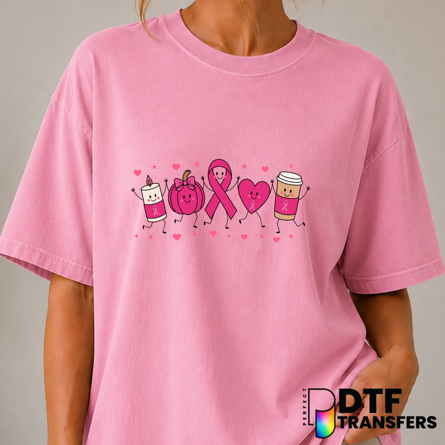 In October We Wear Pink – Cancer Awareness DTF Transfer (view 2 of 2) – by Perfect DTF Transfers – Premade DTF Transfers –...