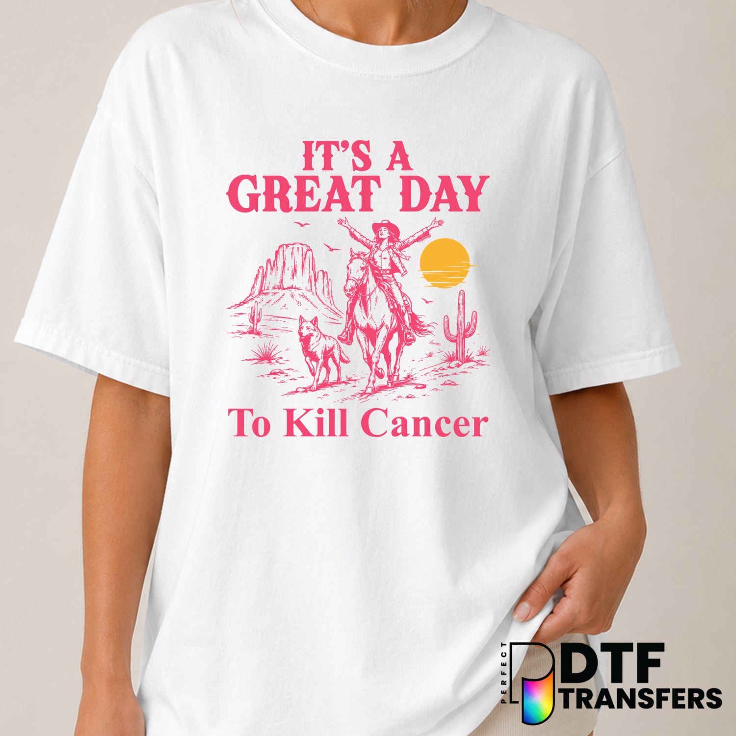 It's A Great Day To Kill Cancer – Cancer Awareness DTF Transfer (view 2 of 2) – by Perfect DTF Transfers – Premade DTF Tra...