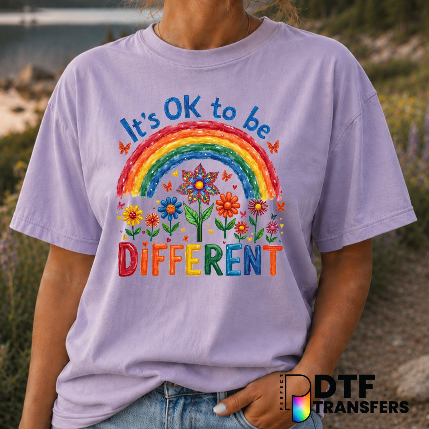 It's OK To Be Different – Anti-Bullying DTF Transfer (view 2 of 2) – by Perfect DTF Transfers – Premade DTF Transfers – An...