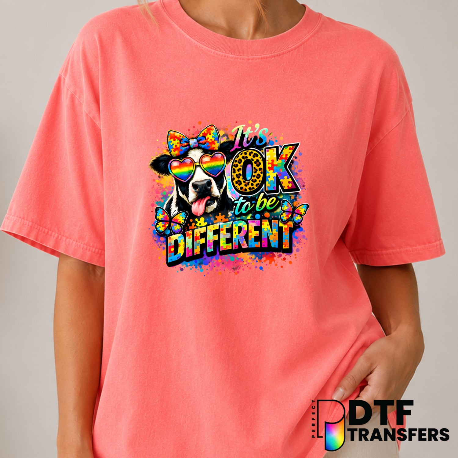 It's OK to be Different – Autism Awareness DTF Transfer (view 1 of 2) – by Perfect DTF Transfers – Premade DTF Transfers –...