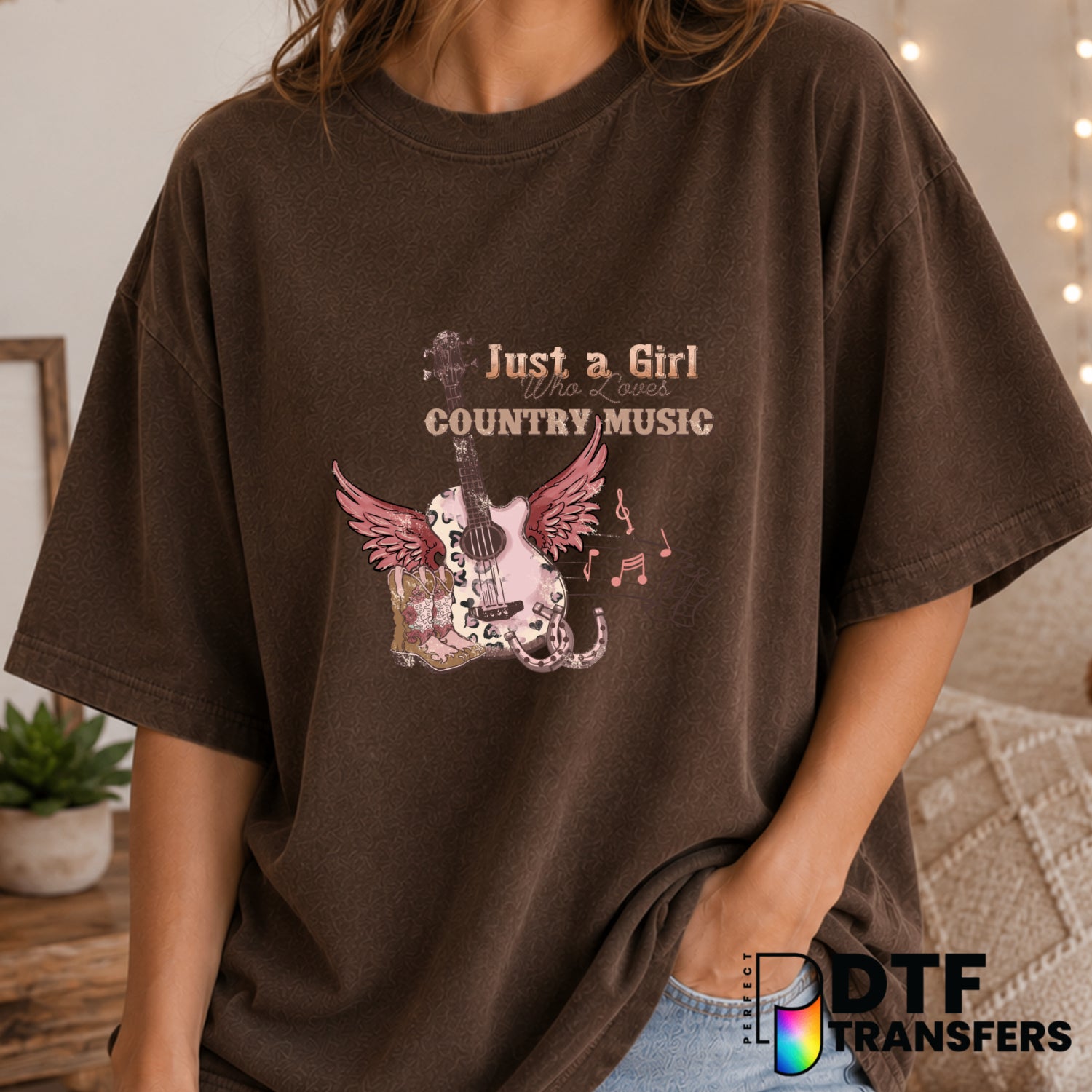 Just a Girl Who Loves Country Music Valentine's Day – DTF Transfer (view 2 of 2) – by Perfect DTF Transfers – Premade DTF...